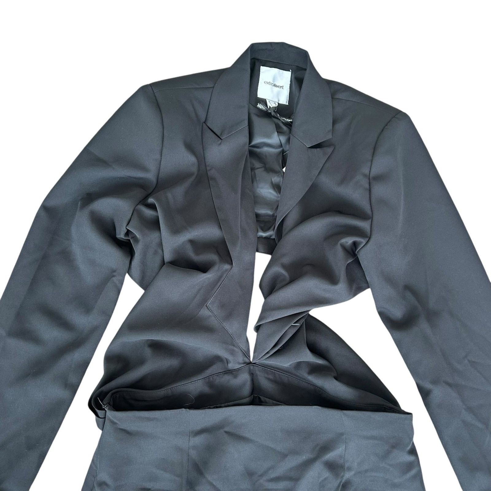Other Extro & Vert Black Twist Front Blazer Skirt Dress Sz 12 Size XL / US 12-14 / IT 48-50 - 2 Thumbnail