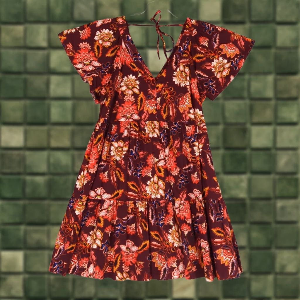 Old Navy Old Navy Dress Womens M Multicolor Floral Print Flutter Sleeve Tiered BOHO Size M / US 6-8 / IT 42-44 - 1 Thumbnail