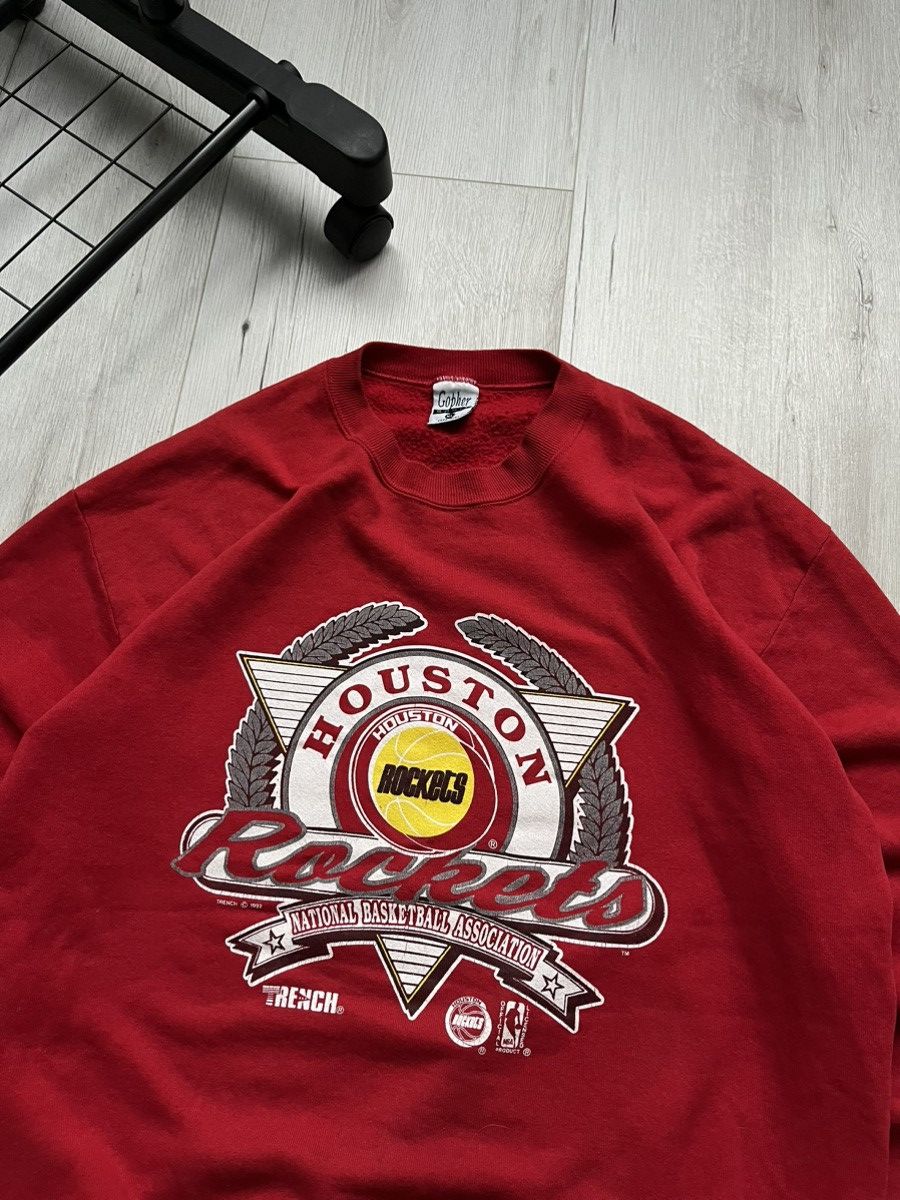 NBA × Vintage Vintage 1992 Houston Rockets NBA Boxy Fit Sweatshirt USA Size US XL / EU 56 / 4 - 3 Thumbnail