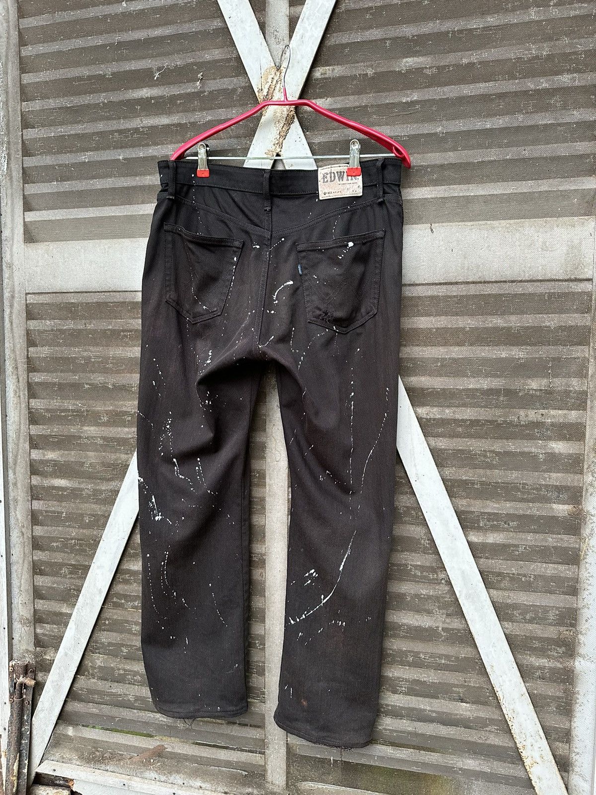Edwin 👹Vintage Faded Lee Straight Cut Paint Splatter Pants Size US 32 / EU 48 - 6 Thumbnail