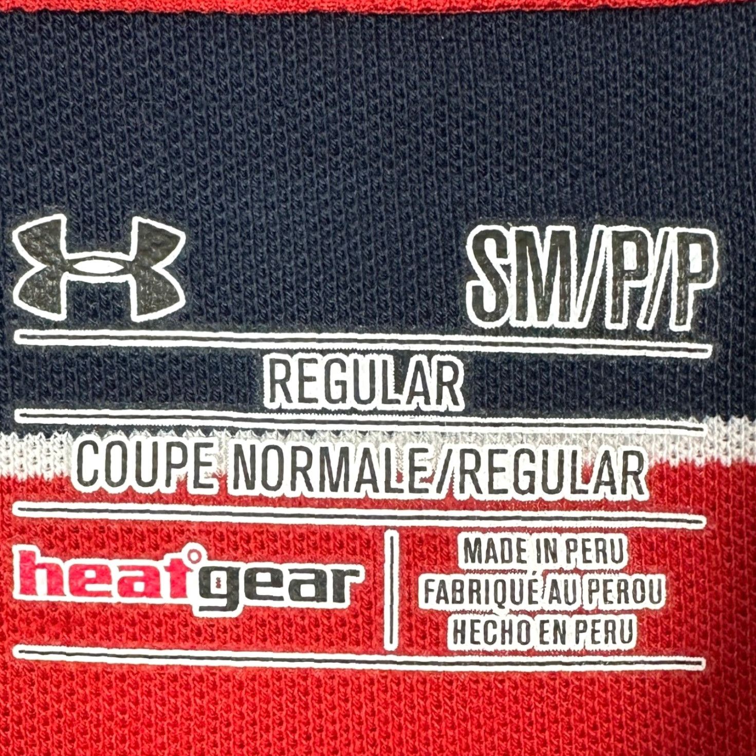 Under Armour Under Armour Polo Shirt Mens Small Short Sleeve Striped Red Navy White Golf Casual Activewear EUC Size US S / EU 44-46 / 1 - 4 Thumbnail