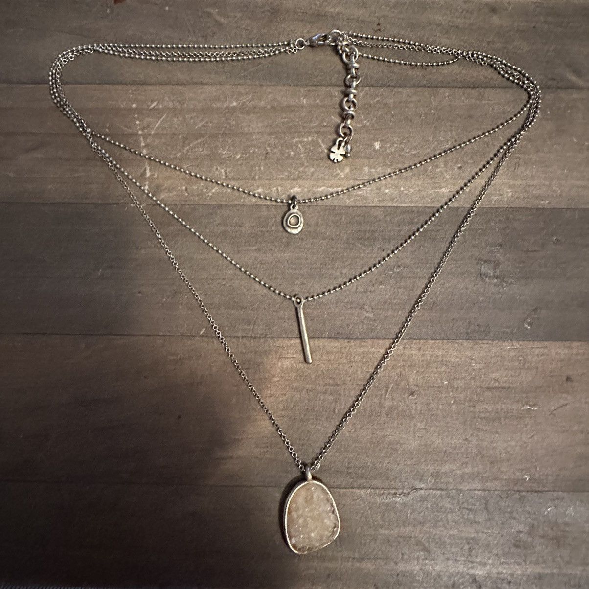 Lucky Brand Lucky Brand multi strand layered druzy pendant necklace Size ONE SIZE - 2 Thumbnail