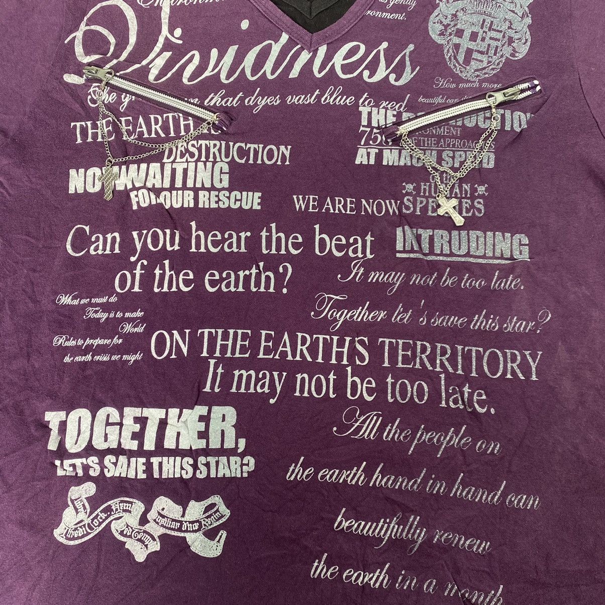 If Six Was Nine Beaumont Carr Double layer poem gothic cross Tee Size US L / EU 52-54 / 3 - 5 Thumbnail