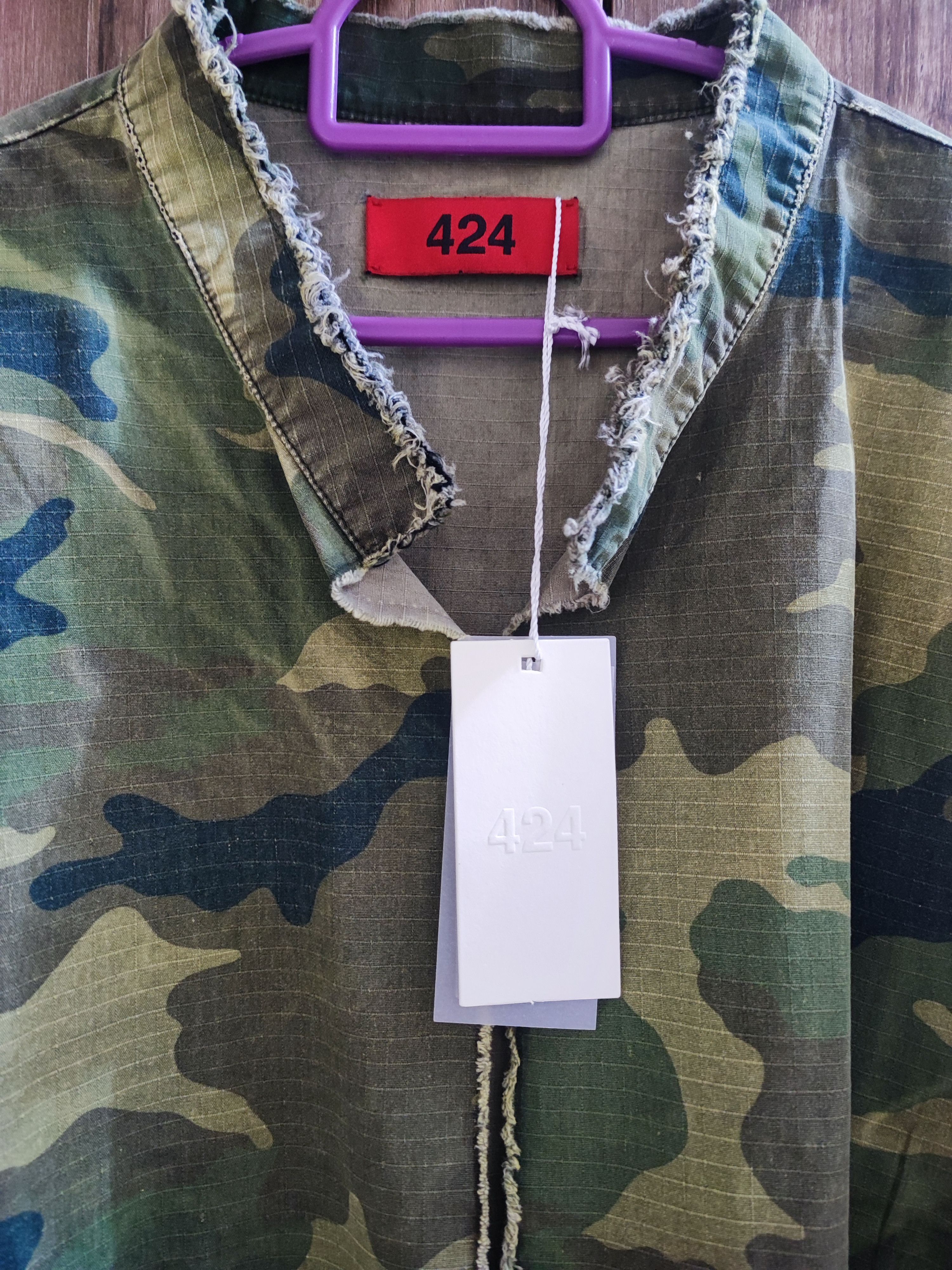 424 424 Camouflage Distressed Oversized Jacket Size US L / EU 52-54 / 3 - 2 Thumbnail