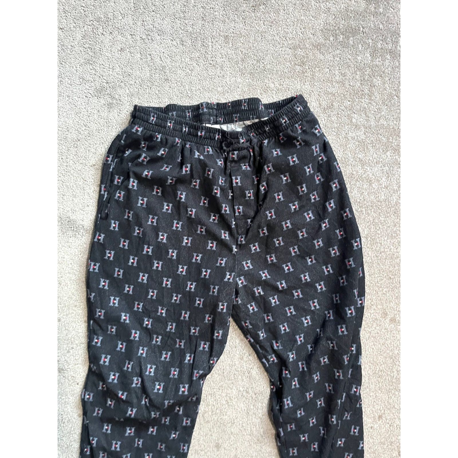 Tommy Hilfiger Tommy Hilfiger Pajama Pants Men’s M Black Logos Lounge Logo Design Distressed Size US 31 - 2 Thumbnail