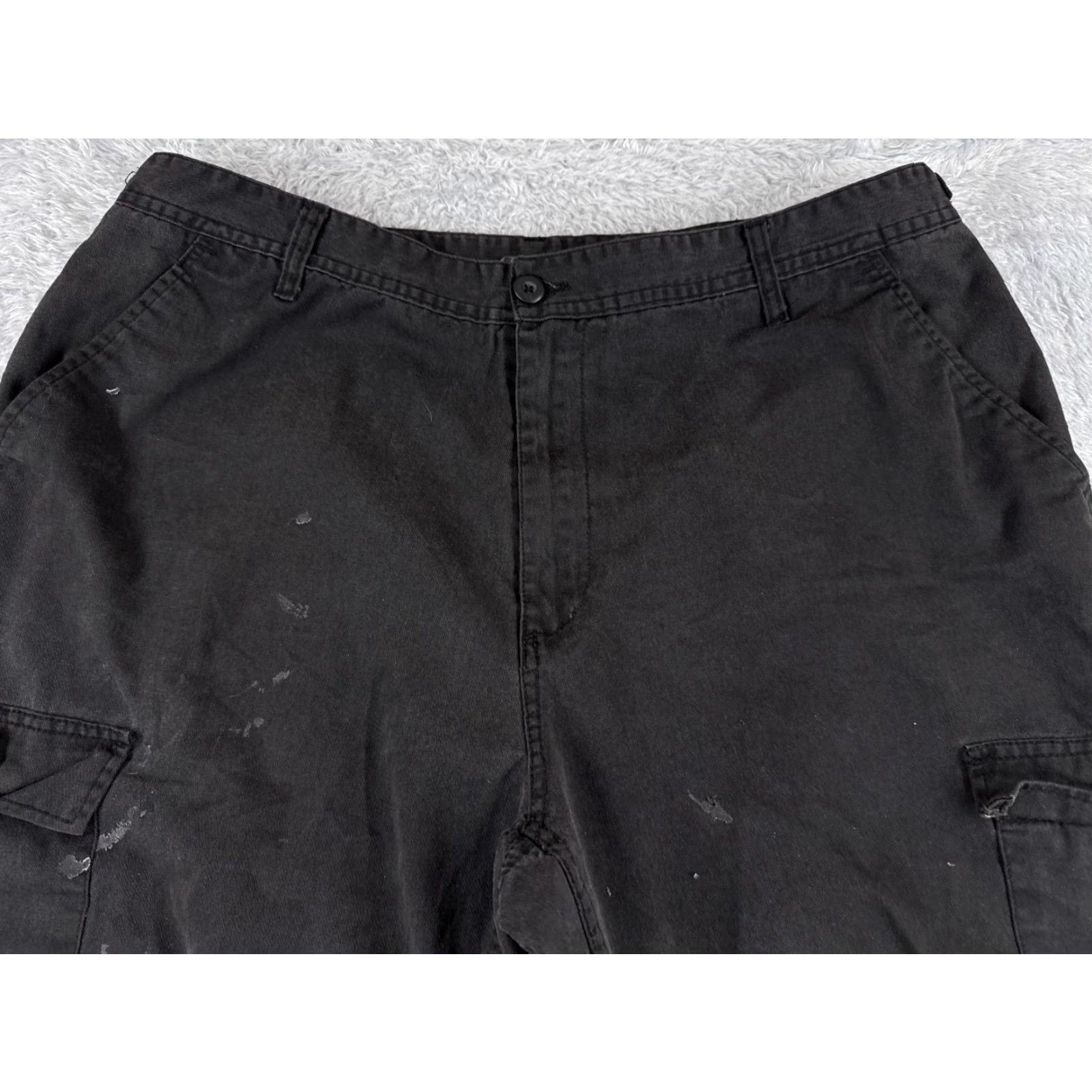 Vintage Men's Tactical Pants Cargo Pants Adult XL Black Canvas Stretch Pockets 30in Inseam, Regular Fit, Button Accents, Workwear/Outdoor, Americana Theme Size US 36 / EU 52 - 4 Thumbnail