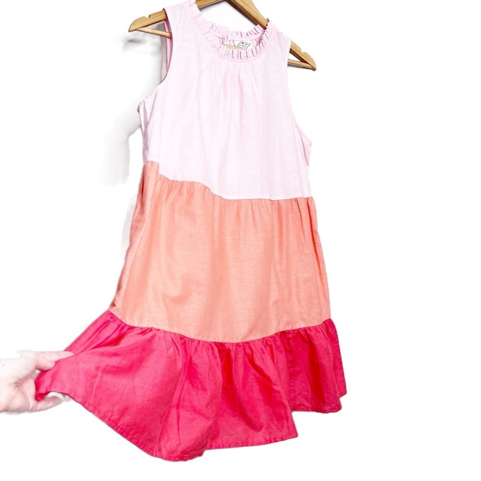 St. Johns Bay New with Tag St. John's Bay Women's Linen Ruffle Mini Dress Size M / US 6-8 / IT 42-44 - 4 Thumbnail
