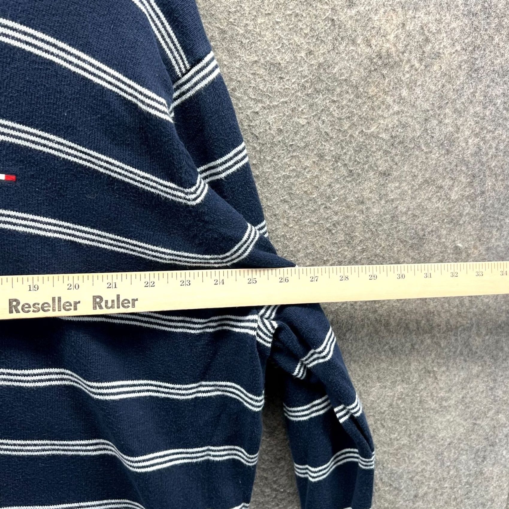 Tommy Hilfiger VINTAGE Tommy Hilfiger Sweatshirt Mens XXL Blue Striped Crewneck Pullover Pima Cotton Fleece Logo Size US XXL / EU 58 / 5 - 3 Thumbnail
