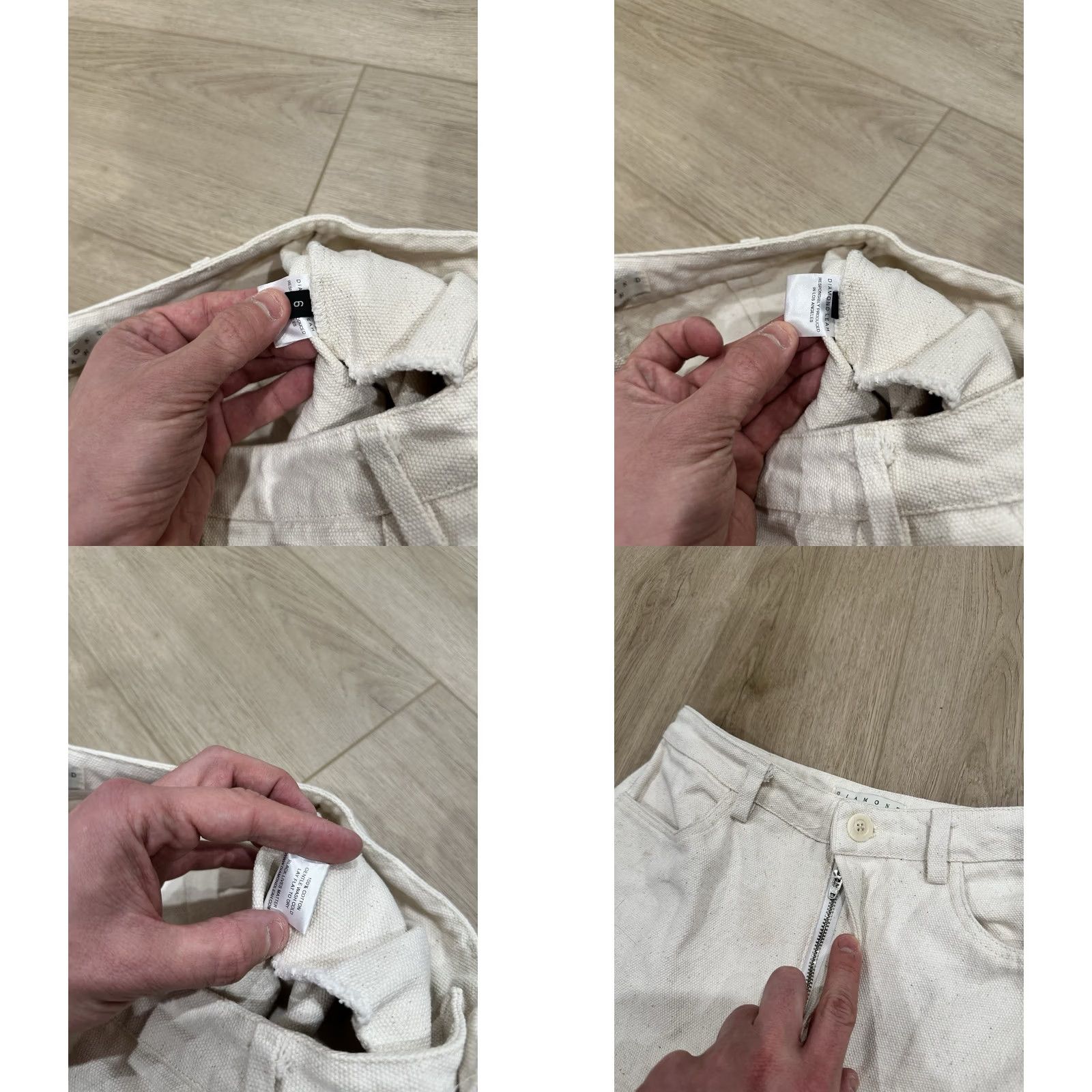 Ulla Johnson Diamond Leah Birds Eye Weave Trouser Chino Pants Women Ivory Cotton Canvas Size 6 Pockets USA Regular Straight Vintage: No Size 28" / US 6 / IT 42 - 8 Thumbnail
