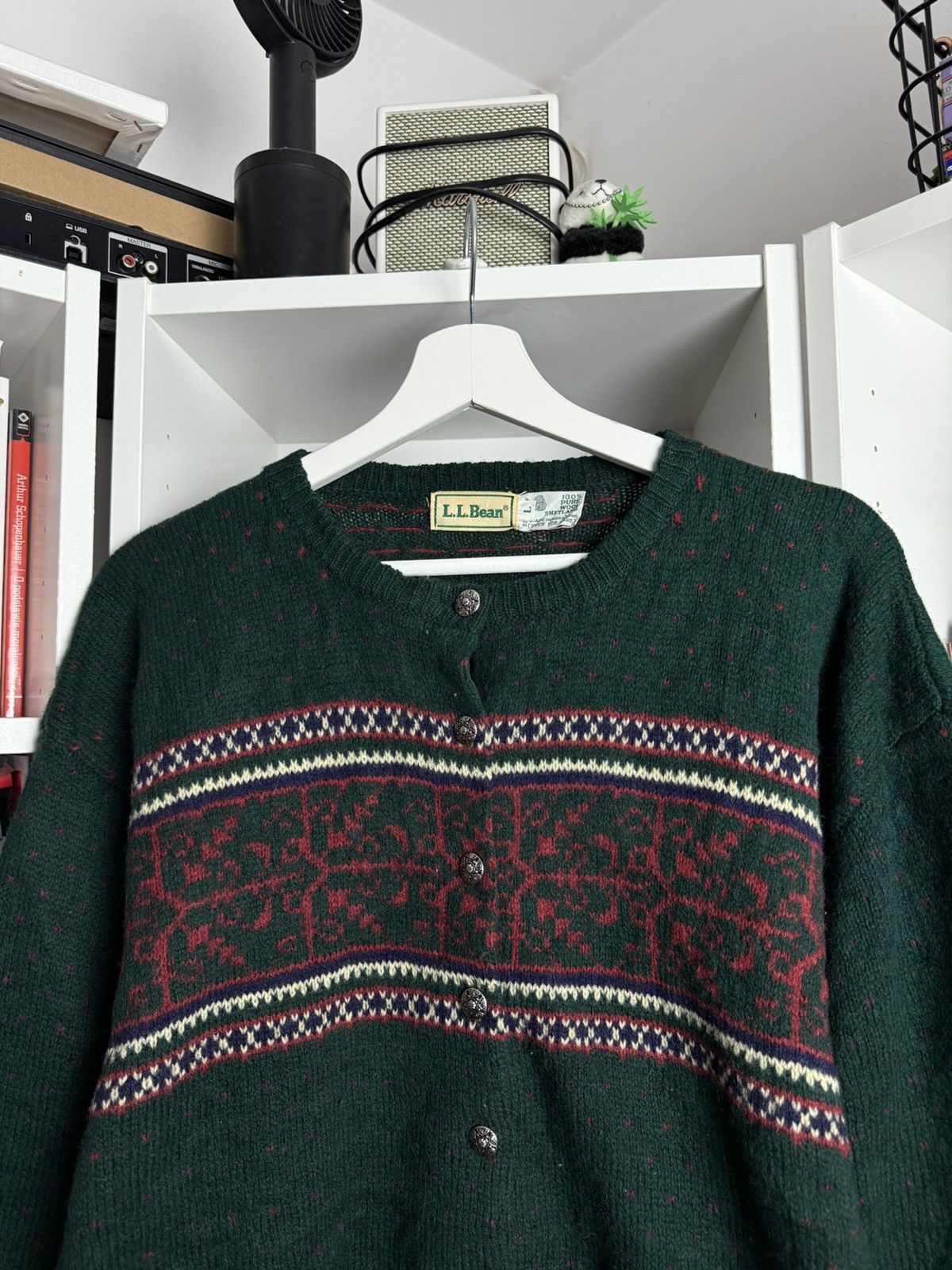 L.L. Bean × Vintage VIntage 90s L.L. Bean wool button up cardigan sweater L 90s Size L / US 10 / IT 46 - 4 Thumbnail