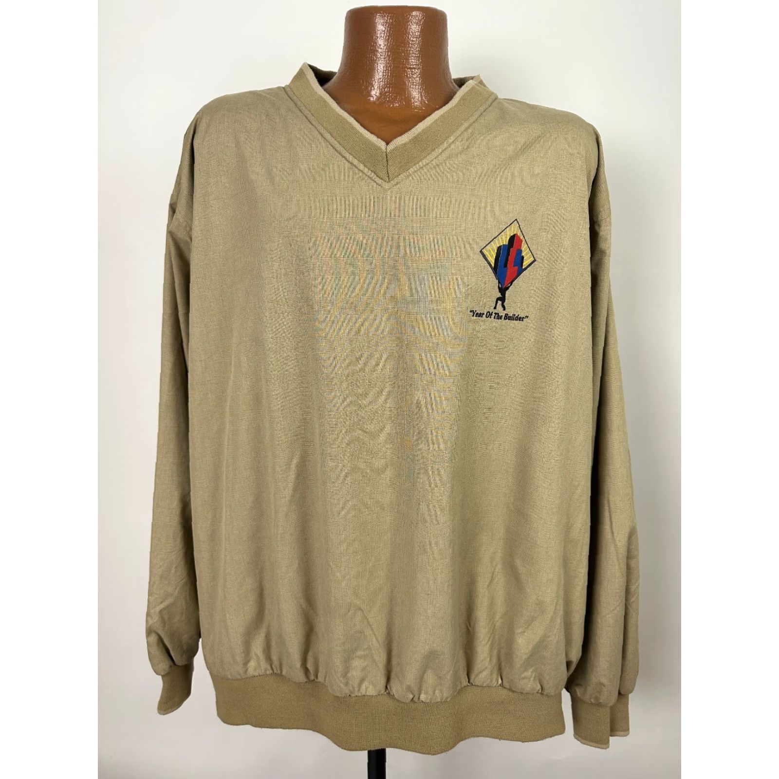 Vintage VINTAGE Outer Banks Golf Windbreaker Pullover Jacket XL Beige Lined Oversized Pockets Year of the Builder Mens Size US XL / EU 56 / 4 - 2 Thumbnail