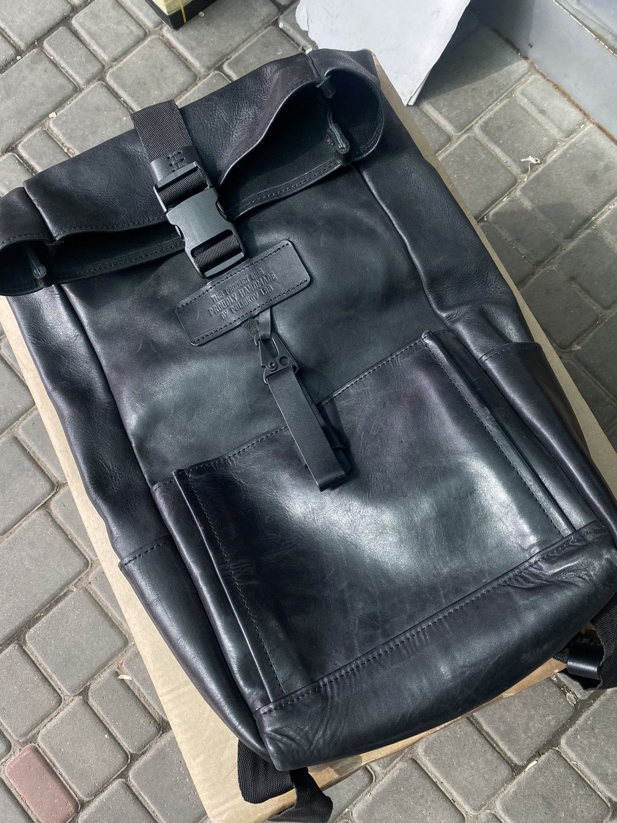 Leather Polikov Lab Black Leather Backpack Japanese Brand Size ONE SIZE - 3 Thumbnail