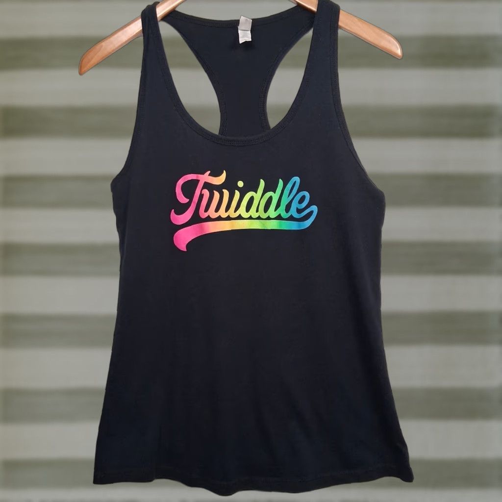 Next Level Twiddle Tank Top Women M Jam Band Music Black Graphic Racer Back Shirt Size M / US 6-8 / IT 42-44 - 1 Thumbnail
