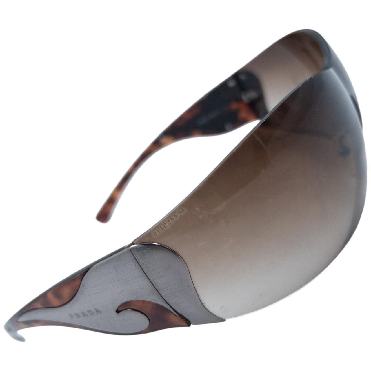 Prada Vintage Prada Tortoise Shell Swirl Sunglasses Size ONE SIZE - 4 Thumbnail