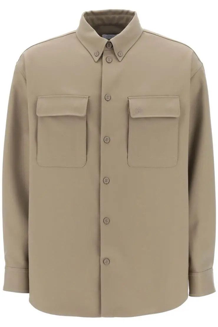 image of Off White O1S22I1N0324 Drill Overshirt In Khaki, Men's (Size Small)