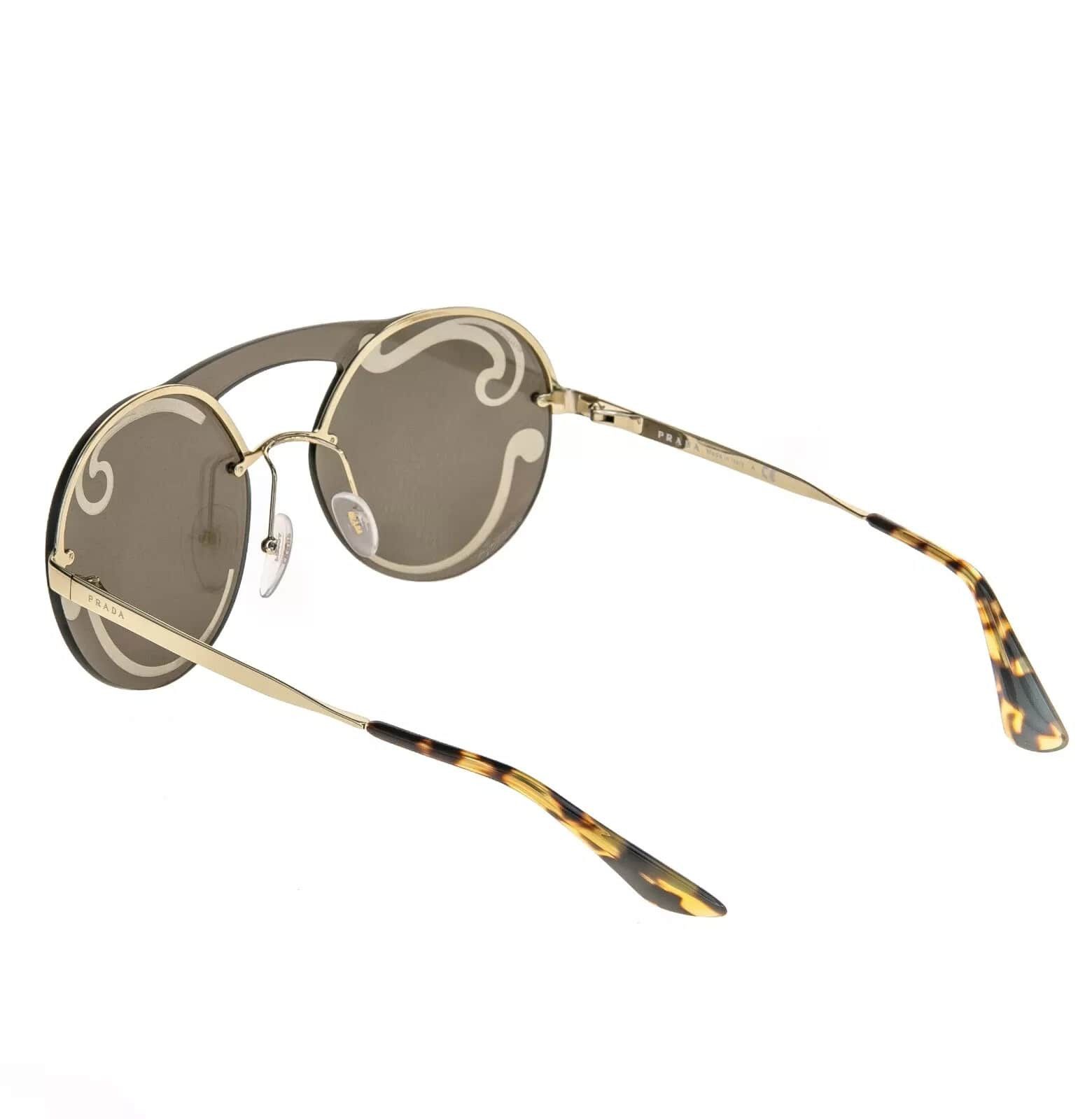 Prada PRADA 65T CINEMA Rimless Sunglasses Gold Swirl Mirror PR65TS Size ONE SIZE - 3 Thumbnail