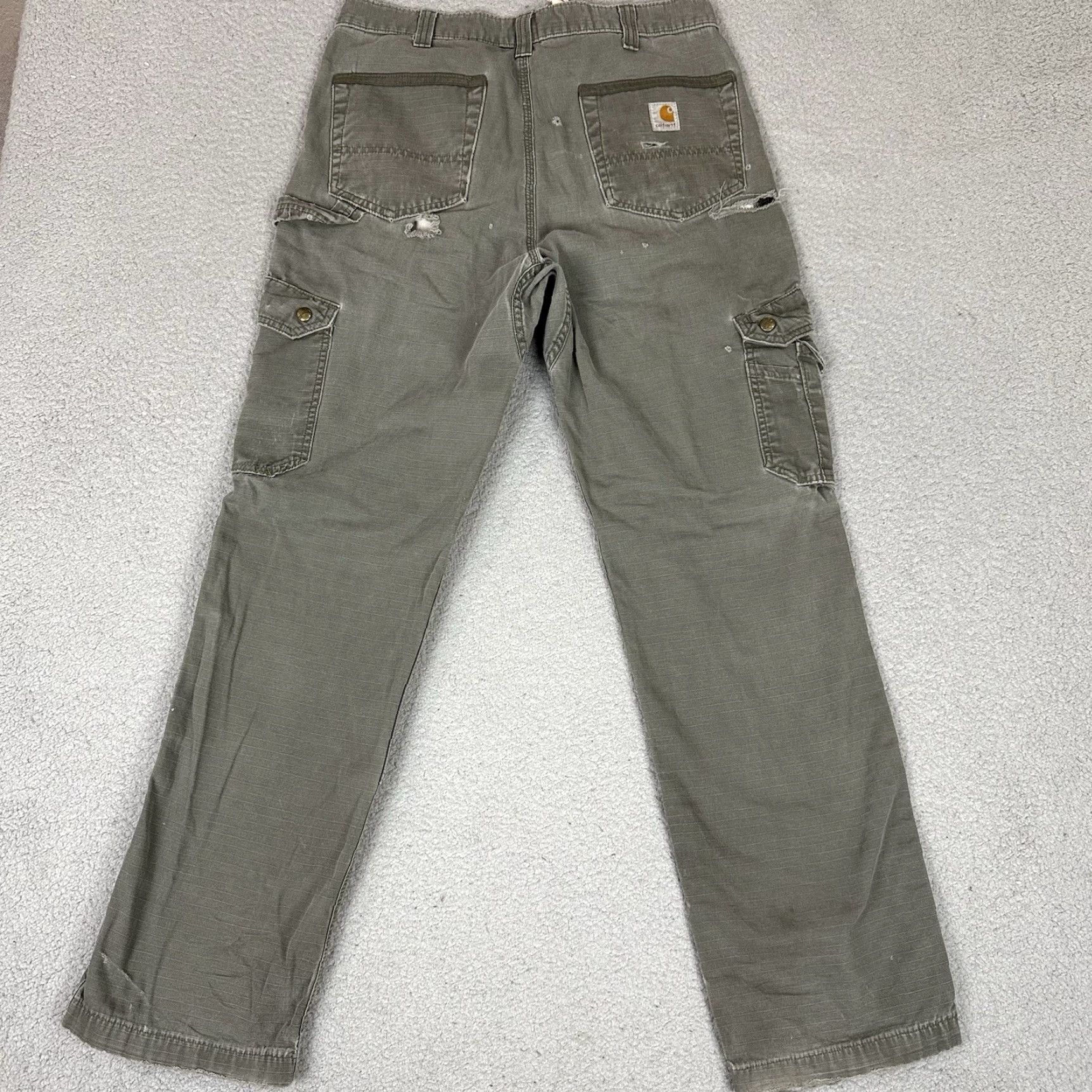 Carhartt Carhartt Pants Mens 34x34 Green Distressed Carpenter Work Wear Relaxed Size US 34 / EU 50 - 5 Thumbnail