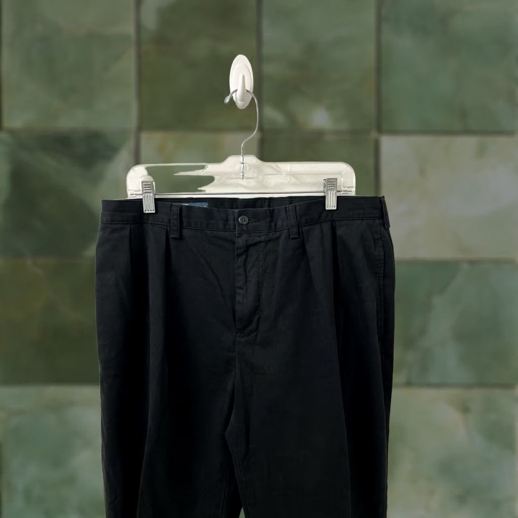 Polo Ralph Lauren Polo Ralph Lauren Pants Ethan Mens Size 36x30 Black Pleated Cotton 5-Pocket Chino Dress Workwear Straight Leg Vintage: No Size US M / EU 48-50 / 2 - 1 Thumbnail