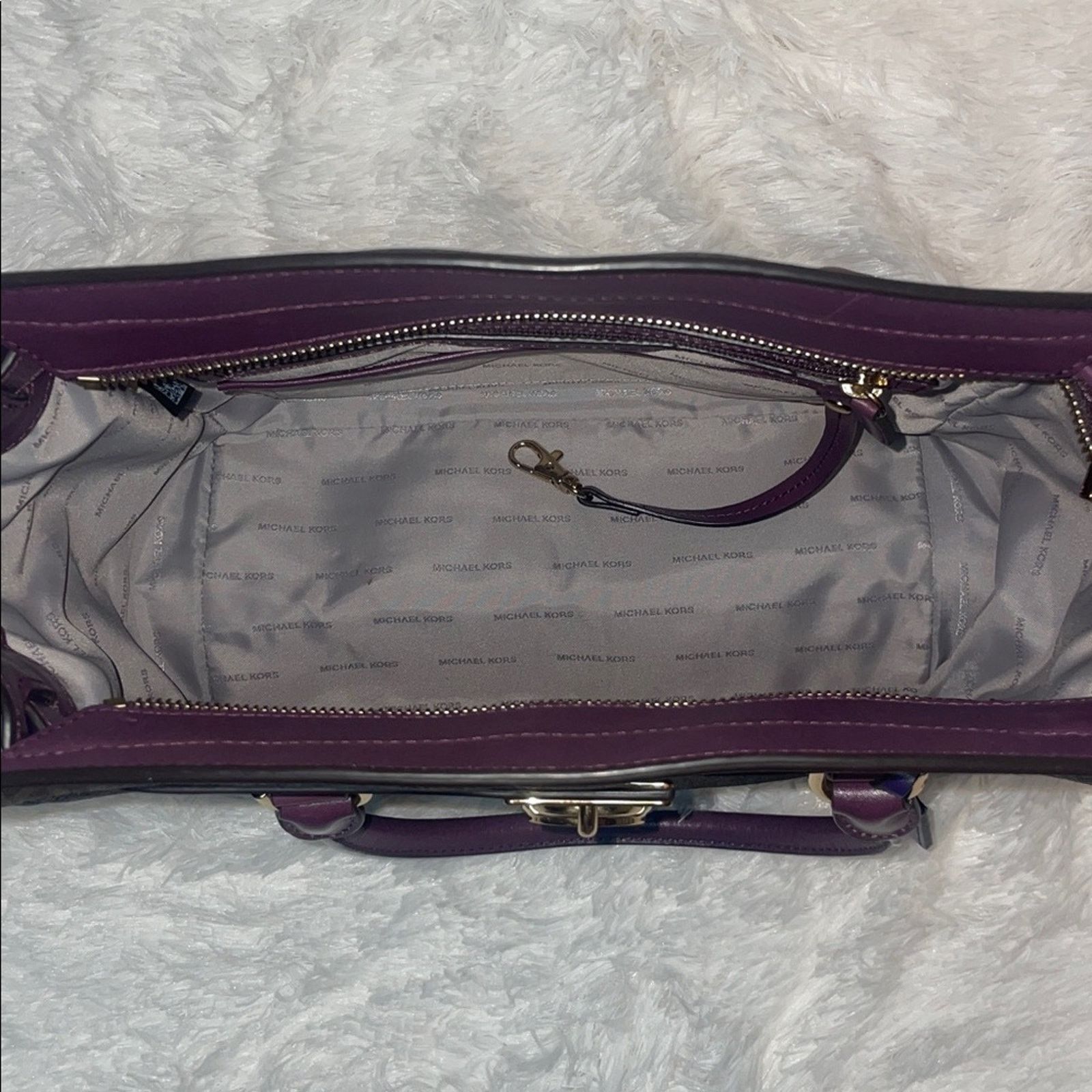 Michael Kors Michael Kors Hamilton Plum Leather Satchel Size ONE SIZE - 13 Thumbnail
