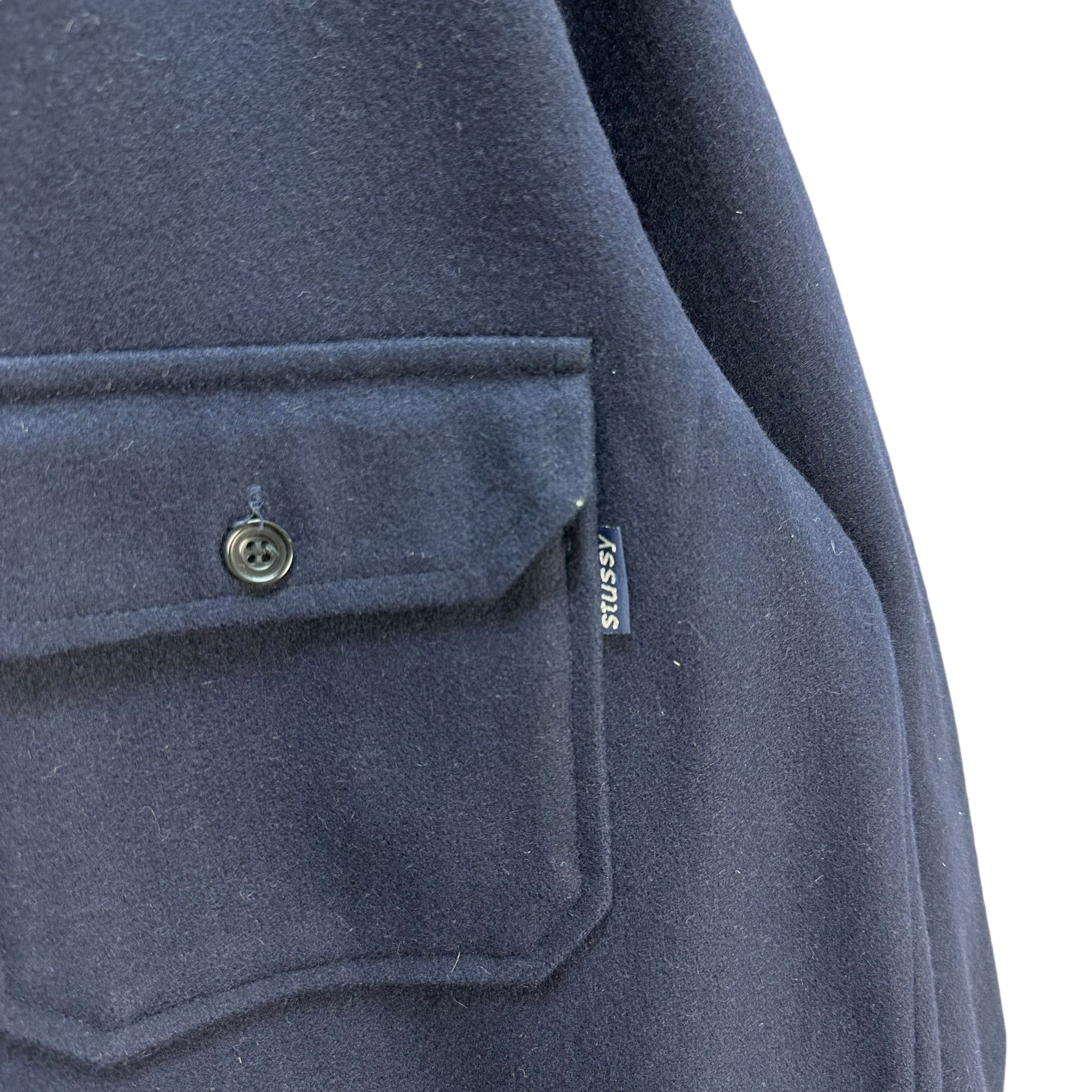 Stussy 90’s STUSSY Workwear Navy Blue Wool Flannel Jacket #106-1463 Size US L / EU 52-54 / 3 - 3 Thumbnail