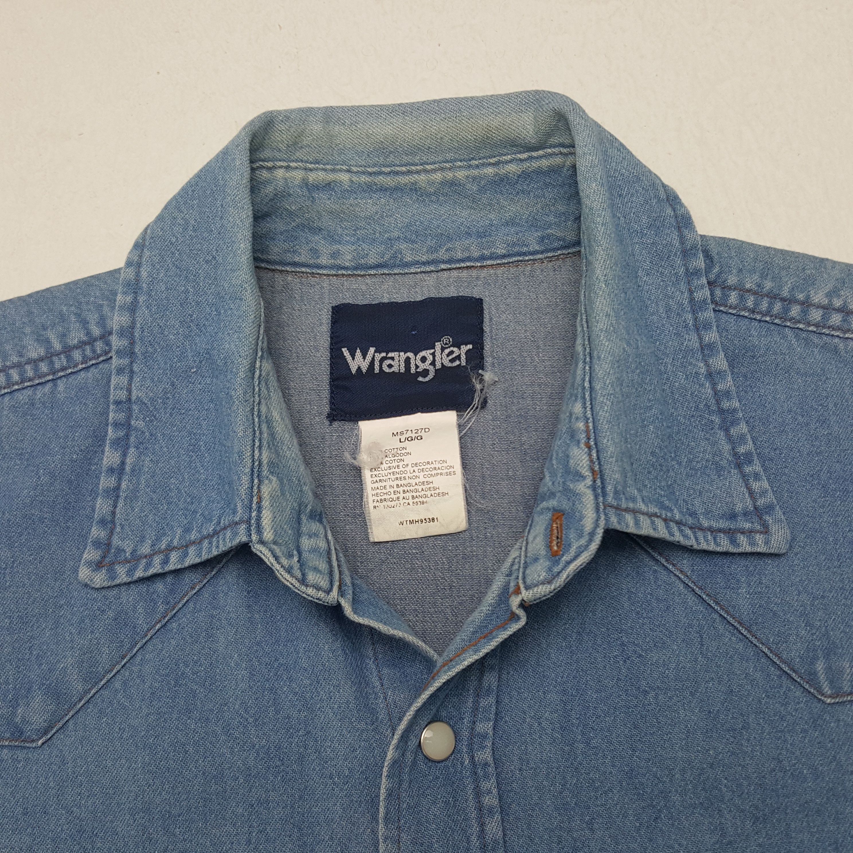 Japanese Brand × Vintage × Wrangler Vintage Wrangler Japanese Button Up Shirt Size US XL / EU 56 / 4 - 4 Thumbnail