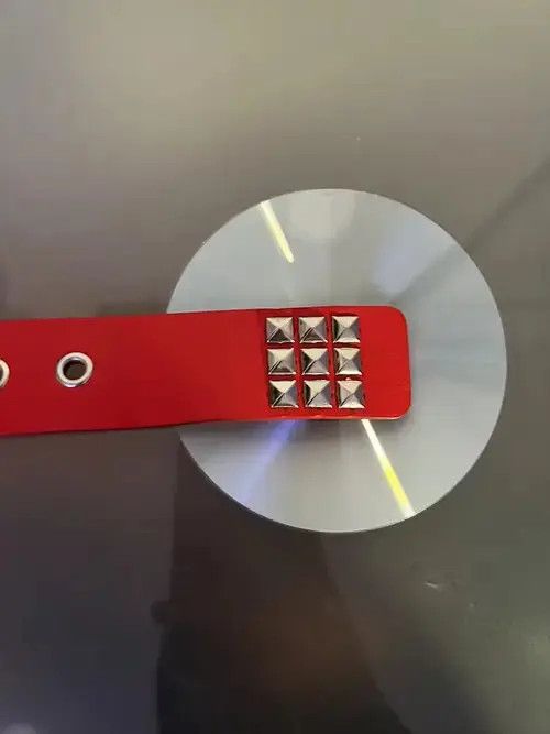 VIBE Pyramid Studded Belt (red) Size ONE SIZE - 3 Thumbnail