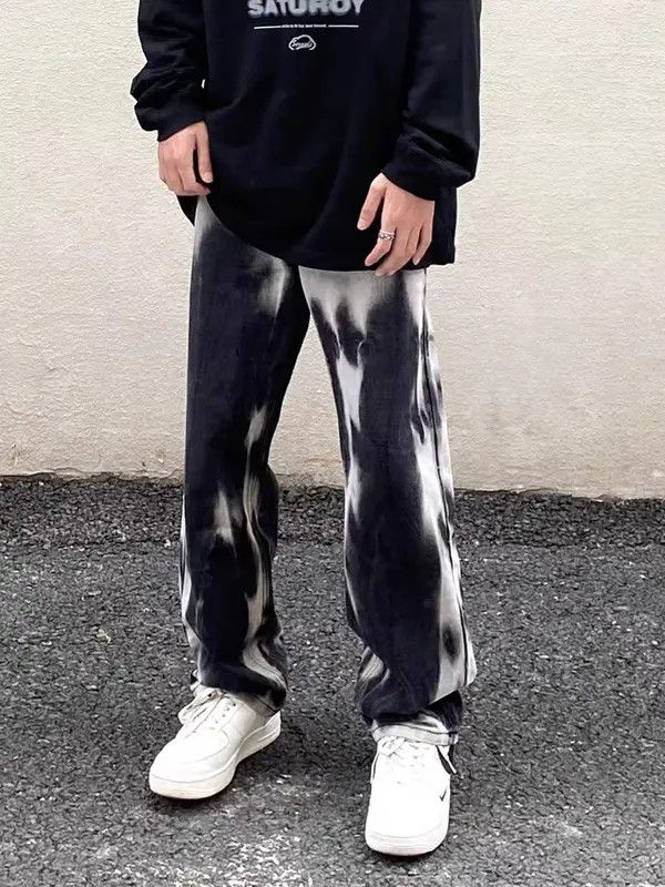 Japanese Brand Kiuchi x Kino Retro tie-dye straight-leg design jeans Size US 30 / EU 46 - 4 Thumbnail