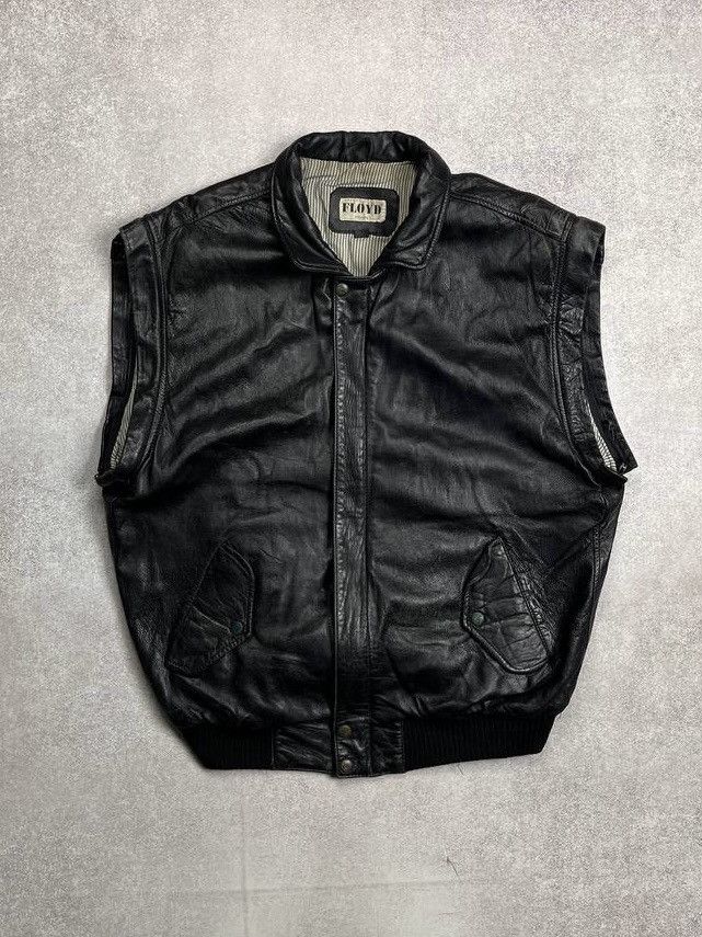 Genuine Leather × Vintage Vintage Genuine Leather Black Avantgarde Moto Vest Y2K L Size US L / EU 52-54 / 3 - 1 Thumbnail