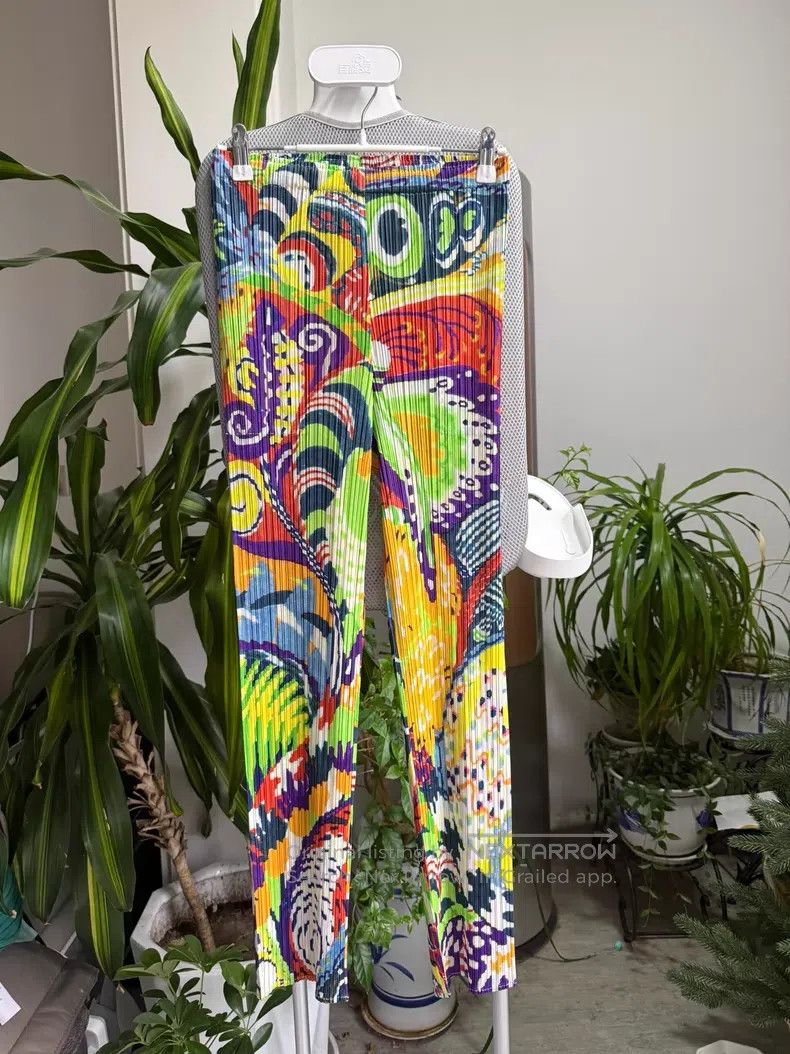 Issey Miyake Issey Miyake size:3 Tropical Rainforest Straight-Leg Pants Size 31" - 1 Thumbnail