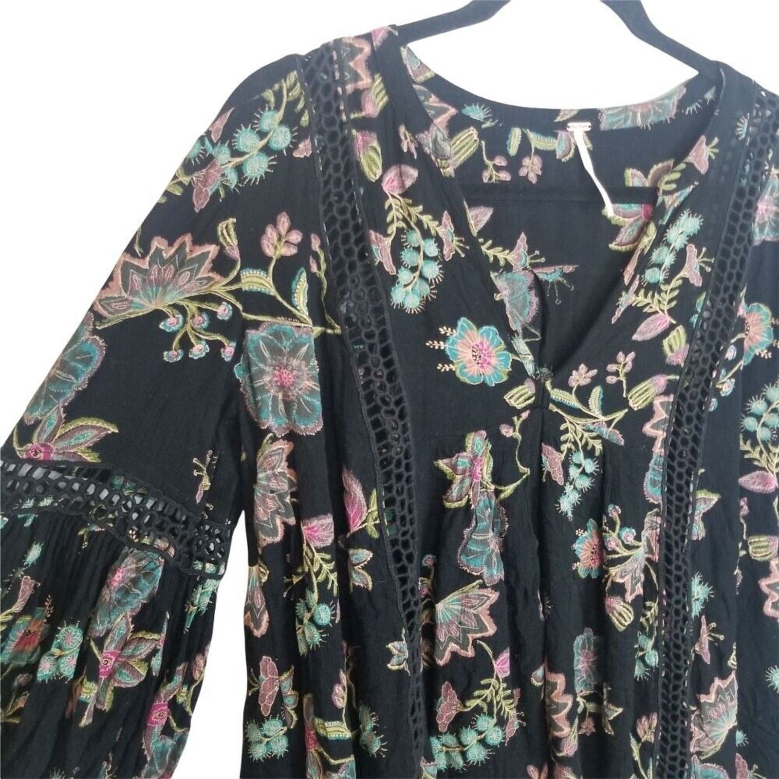 Free People Free People Just The Two Of Us Floral Tunic S Peasant Boho Size S / US 4 / IT 40 - 6 Thumbnail