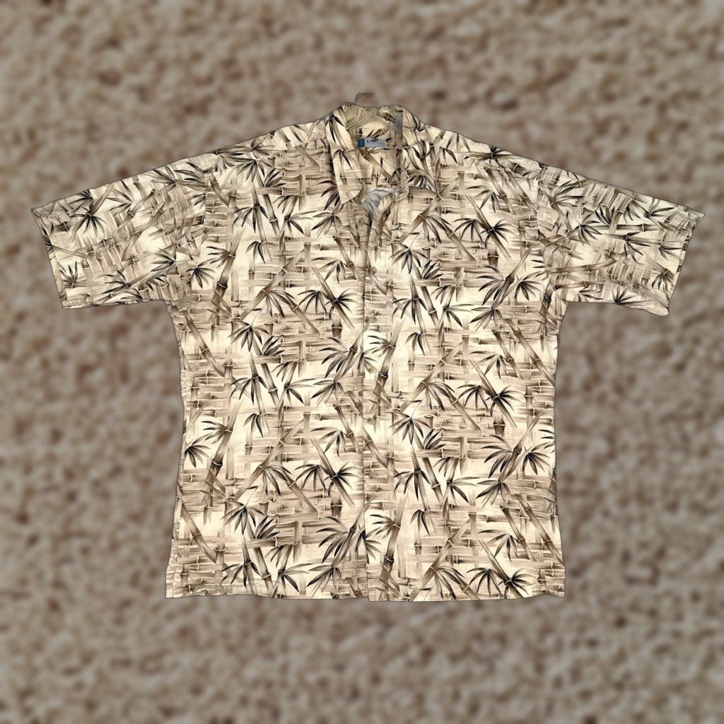 Vintage Half Moon Bay Shirt Mens 2XL Beige Floral Button Up Hawaiian Cotton Short Sleeve Button-Up Size US XXL / EU 58 / 5 - 1 Thumbnail