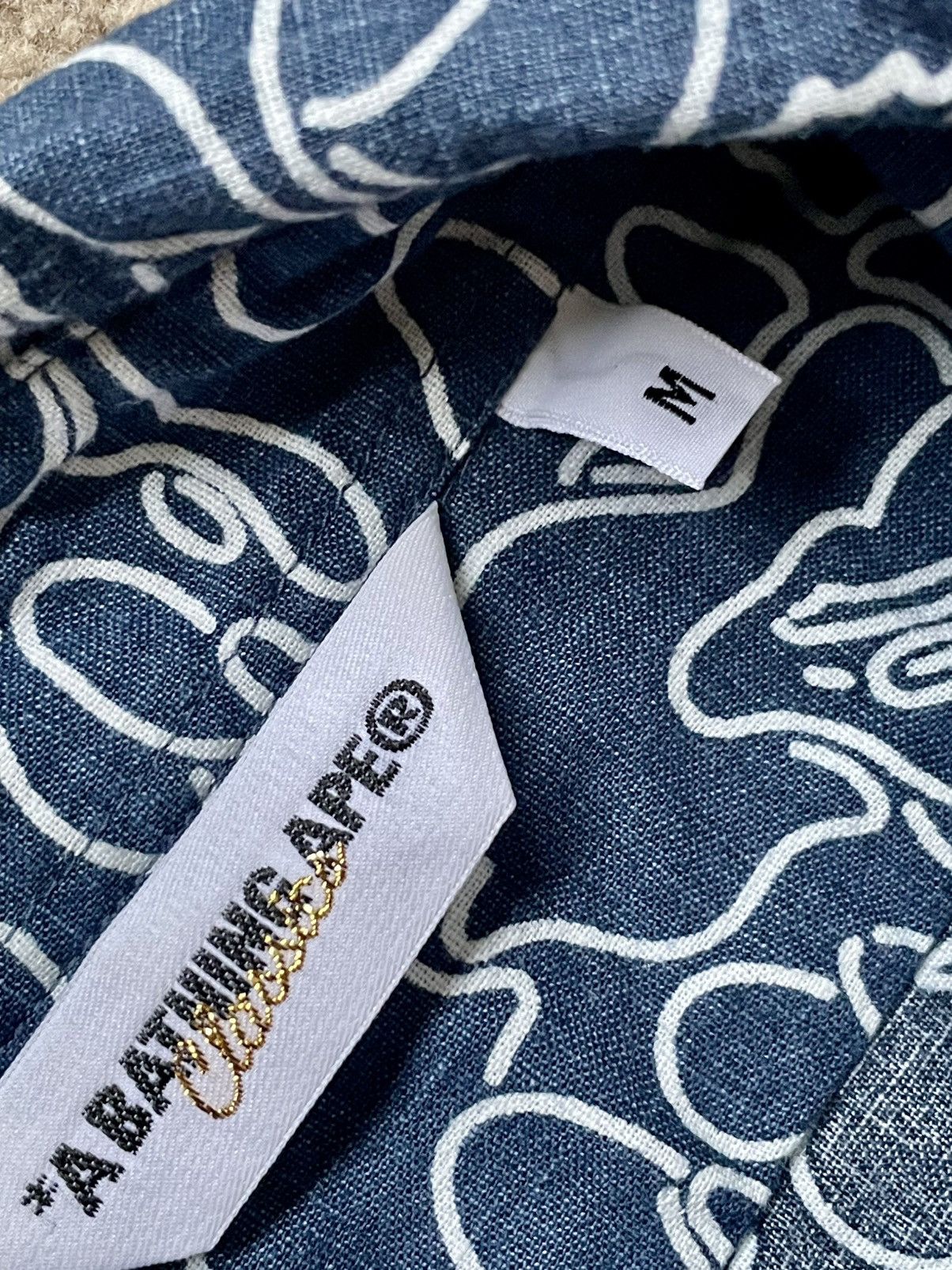 Bape BAPE linear ape head camo short sleeve shirt - navy - Size M Size US M / EU 48-50 / 2 - 8 Thumbnail