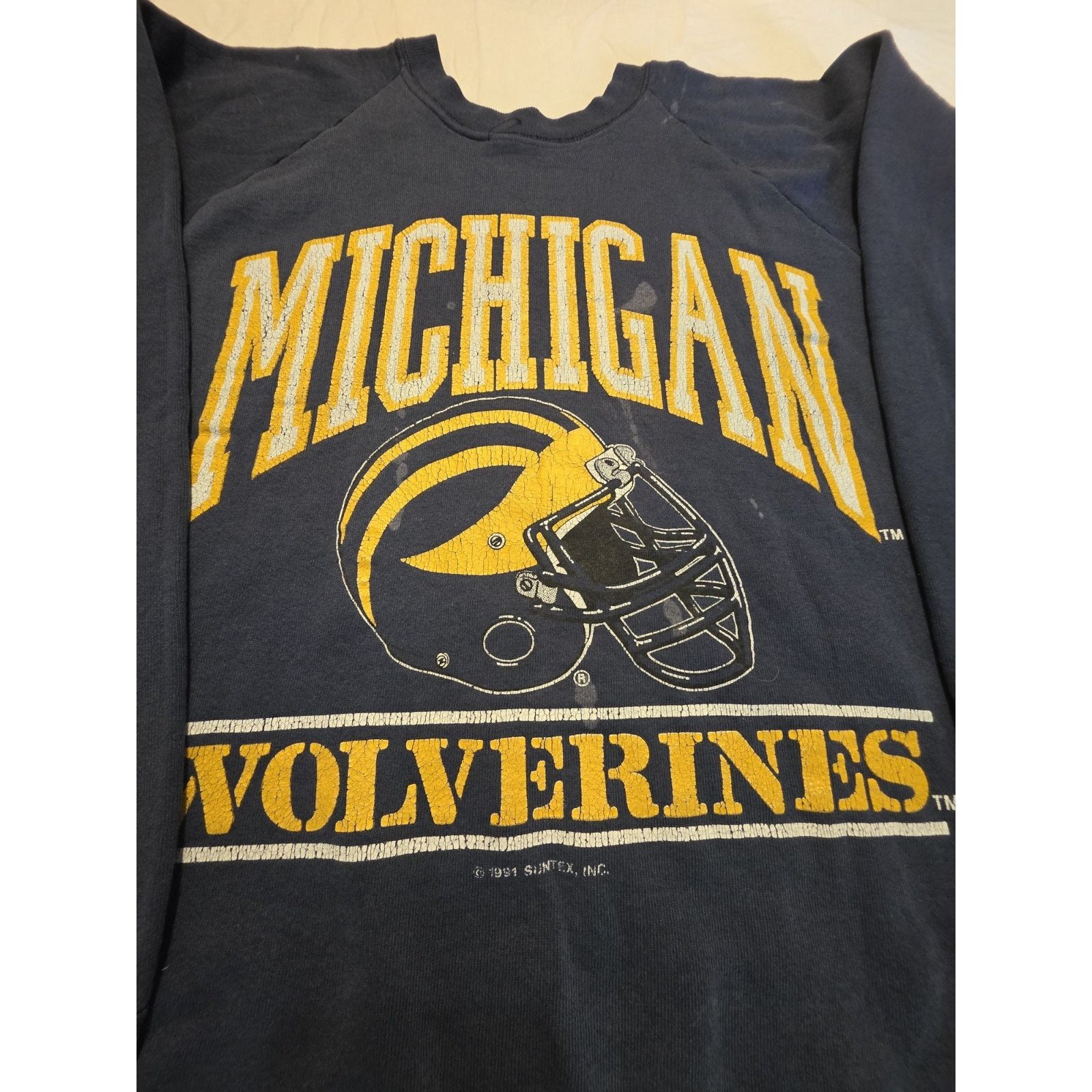 Fruit Of The Loom Michigan Wolverines Vintage 1991 Fruit Of The Loom Men's Size US XL / EU 56 / 4 - 3 Thumbnail