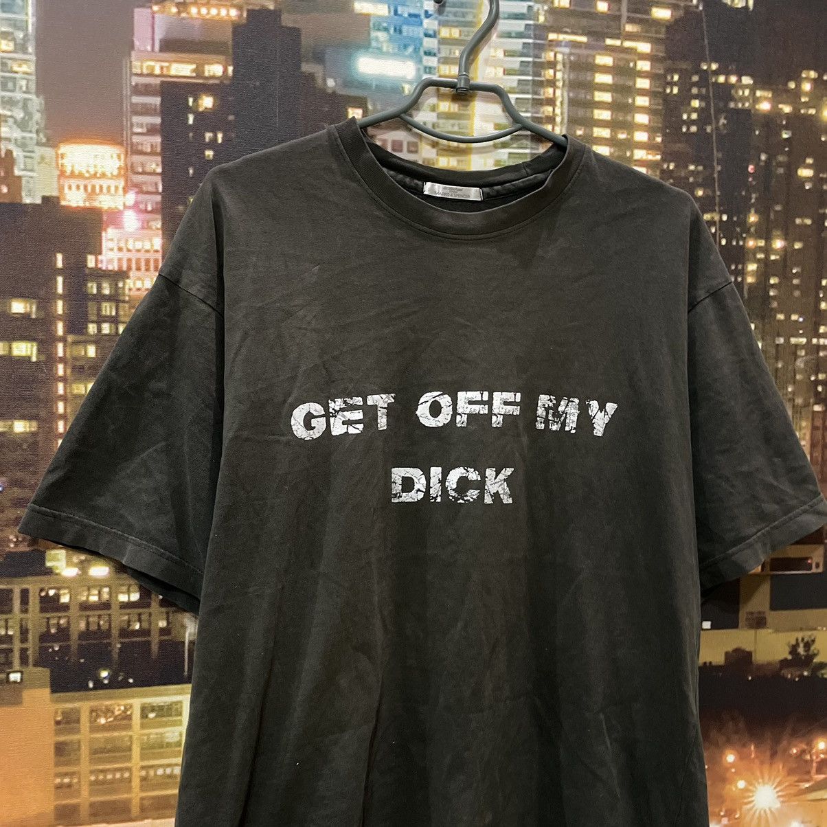 Band Tees VINTAGE Y2K BLACK TEE GET OFF MY DICK PENIS FUNNY PORNO Size US L / EU 52-54 / 3 - 2 Thumbnail