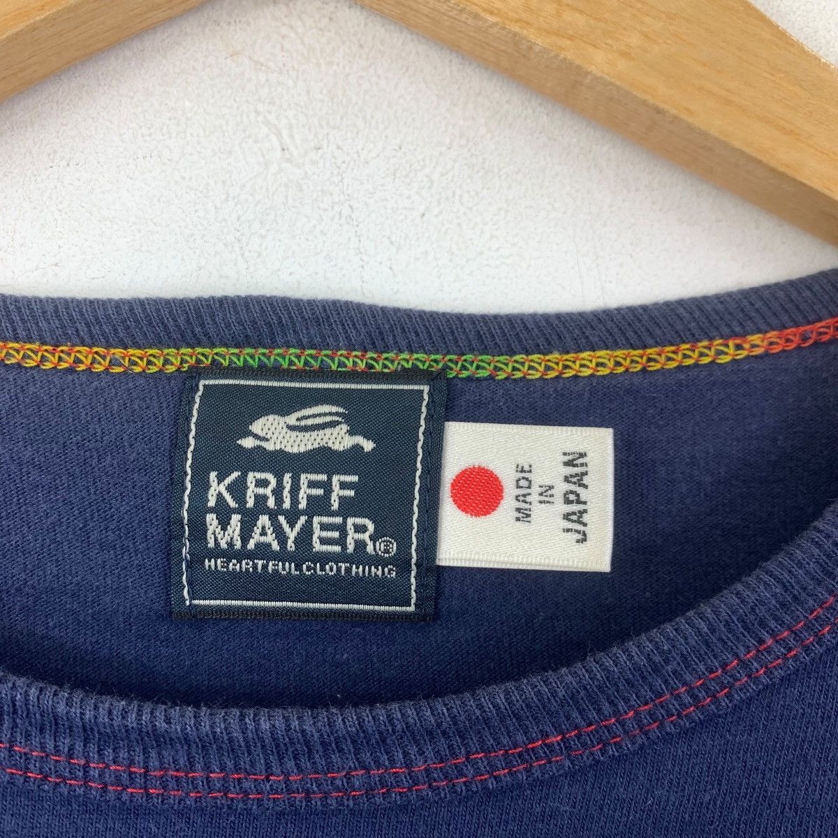 Vintage KRIFF MAYER Made In Japan Rabbit Tee Shirt Top Natural Dye Size L / US 10 / IT 46 - 4 Thumbnail