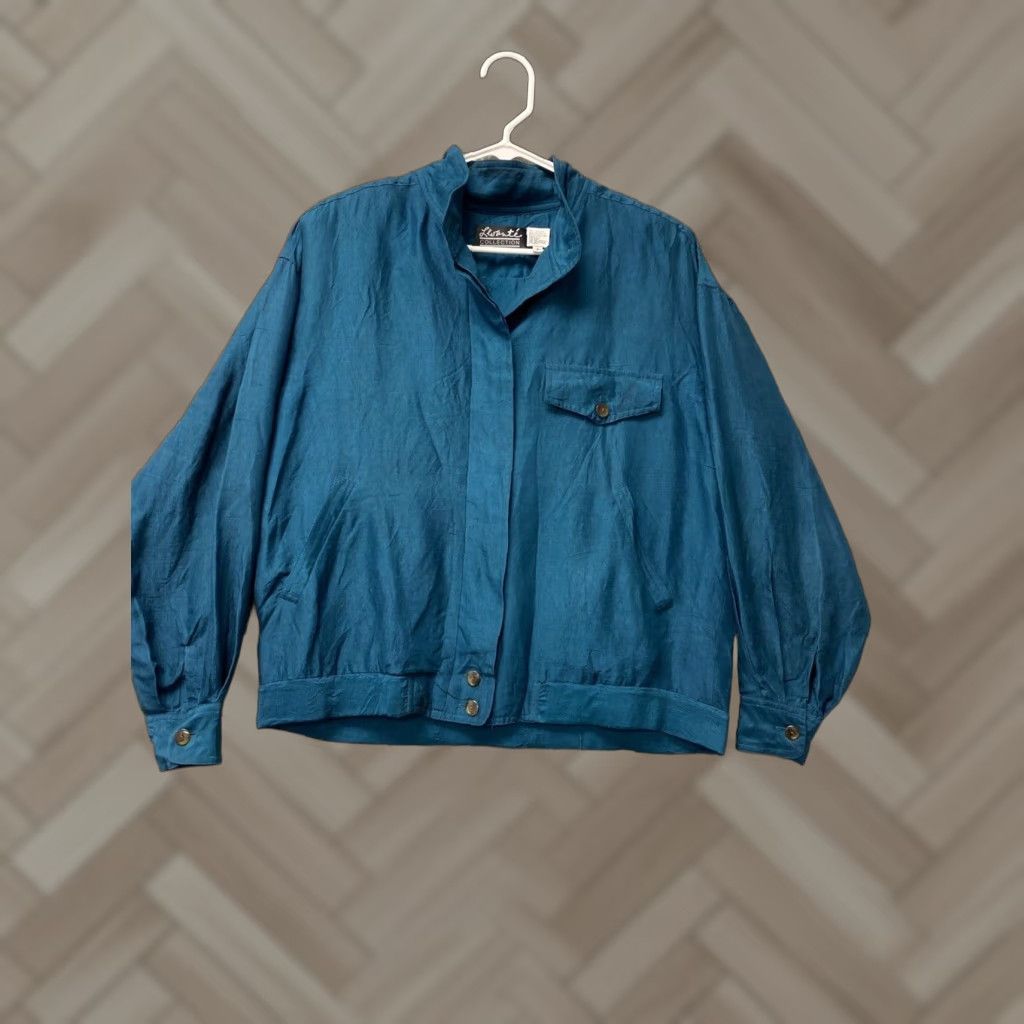 Vintage VINTAGE Louante Silk Windbreaker Jacket Women's Small Dark Green Activewear 90s Retro Size S / US 4 / IT 40 - 1 Thumbnail