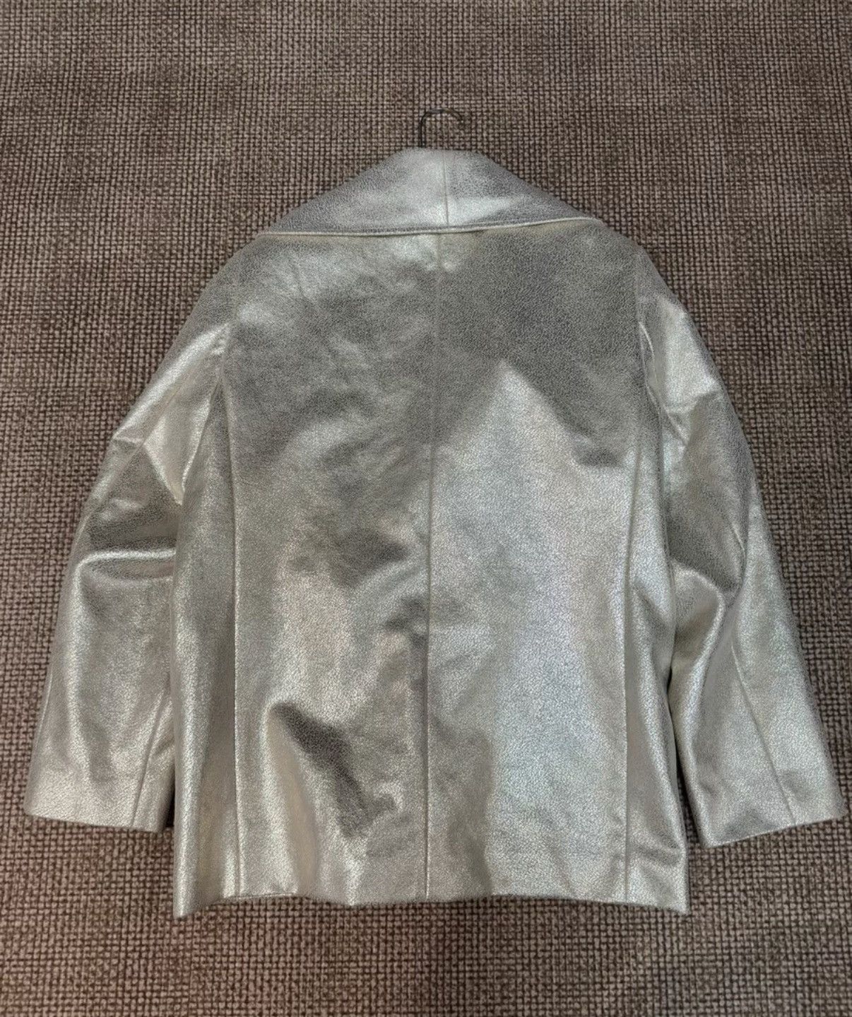 Sefr Sefr Crackled Metallic Champagne Gold Blazer K23 Size US M / EU 48-50 / 2 - 6 Thumbnail