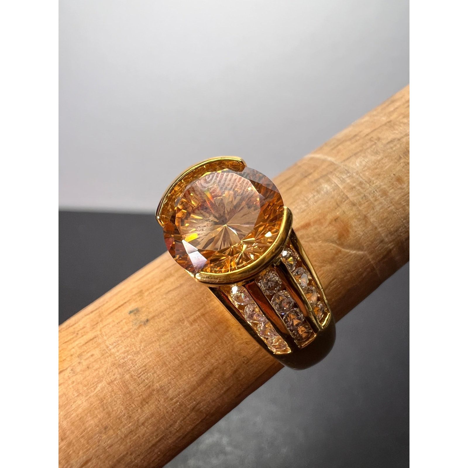 Other Champagne and white CZ gold over sterling ring size 8 Size ONE SIZE - 2 Thumbnail