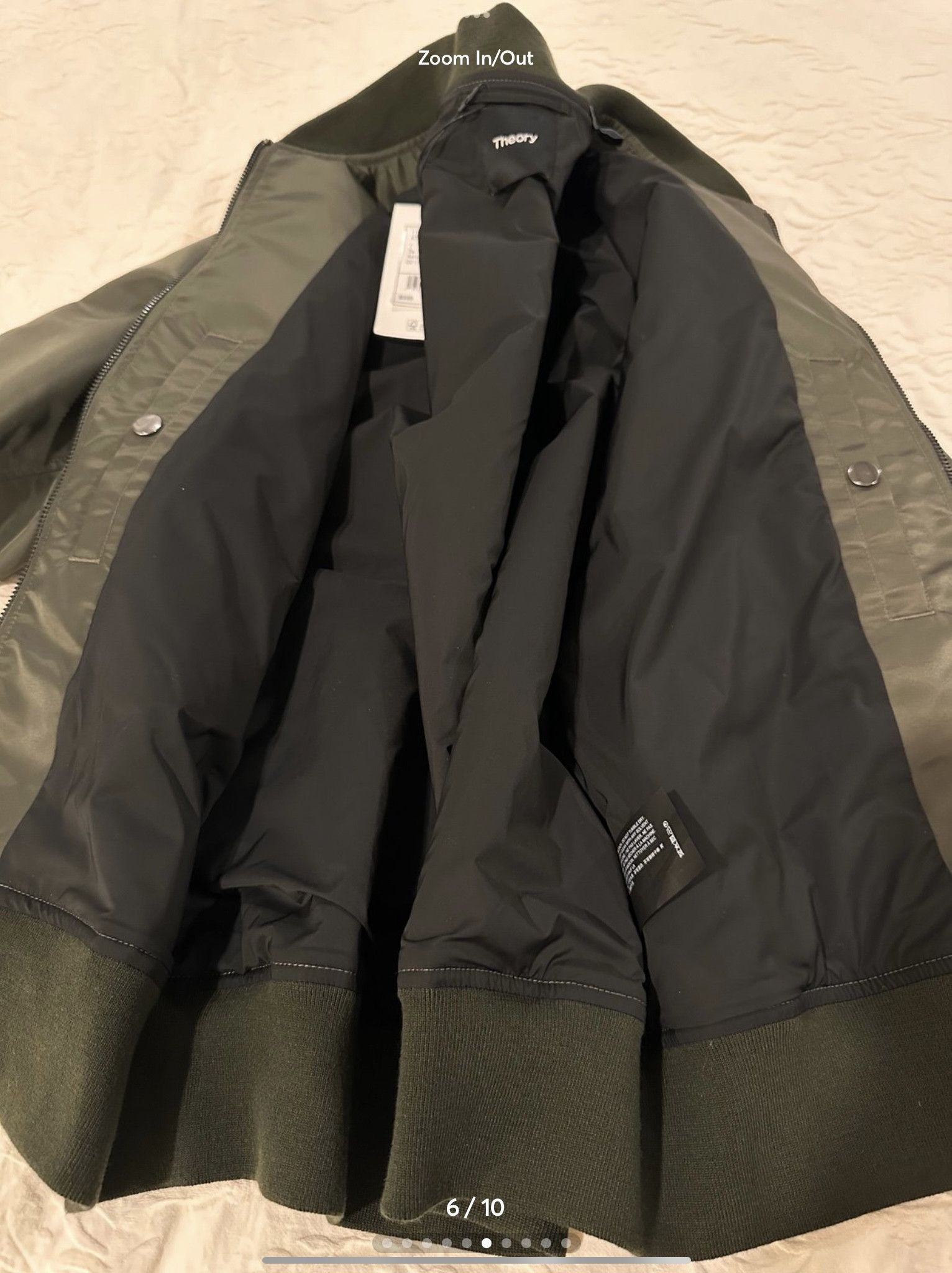 Theory Theory Men’s Flight Bomber Jacket Dark Olive Size US M / EU 48-50 / 2 - 6 Thumbnail