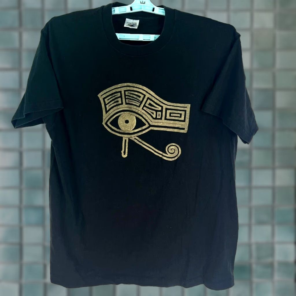 Fruit Of The Loom Vintage Fruit of the Loom T-Shirt Men XL Black Eye of Horus Ancient Egyptian Symbol Health Protection Short Sleeve Cotton Size US XL / EU 56 / 4 - 1 Thumbnail
