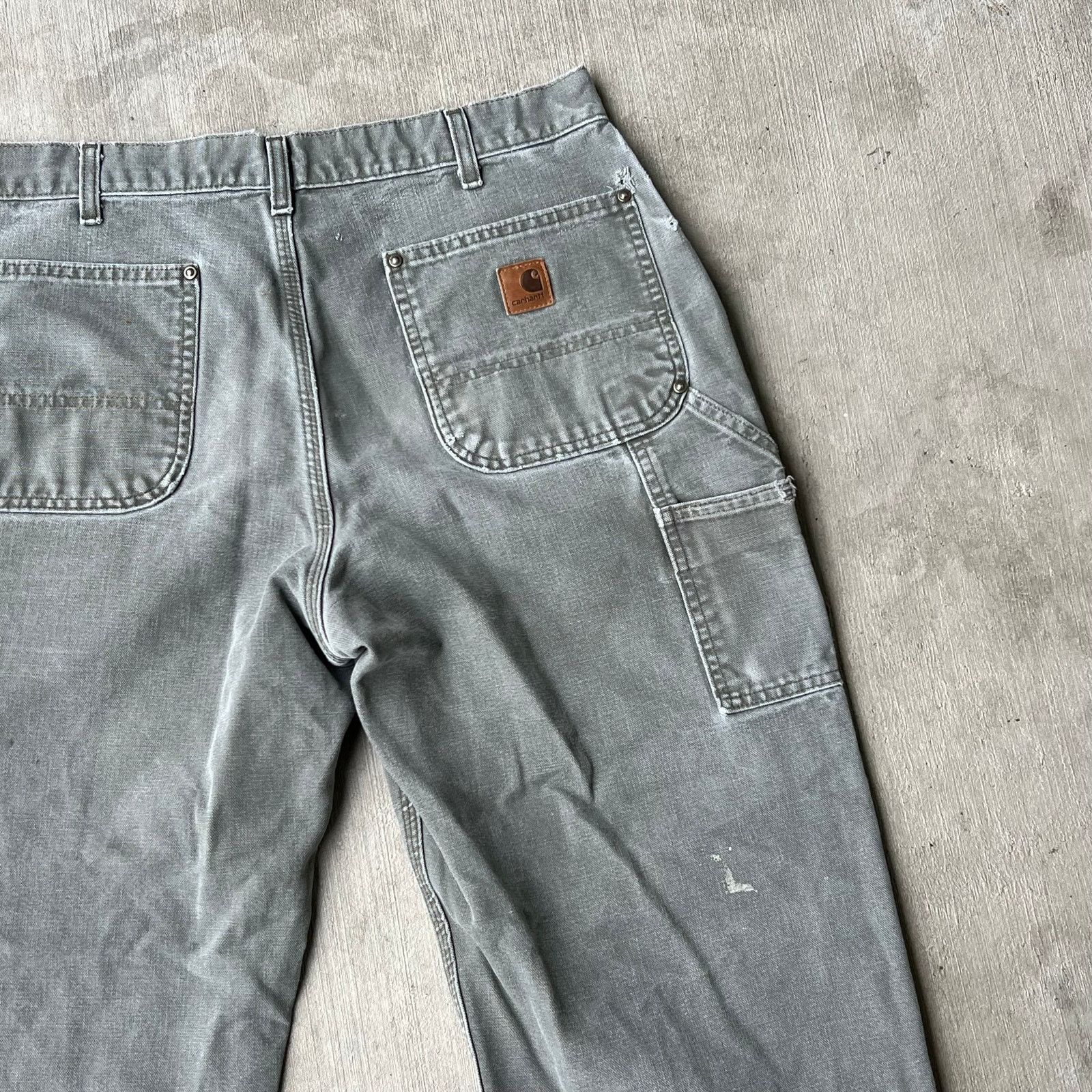 Carhartt × Vintage Carhartt faded green double knee work wear carpenter pants Size US 34 / EU 50 - 6 Thumbnail