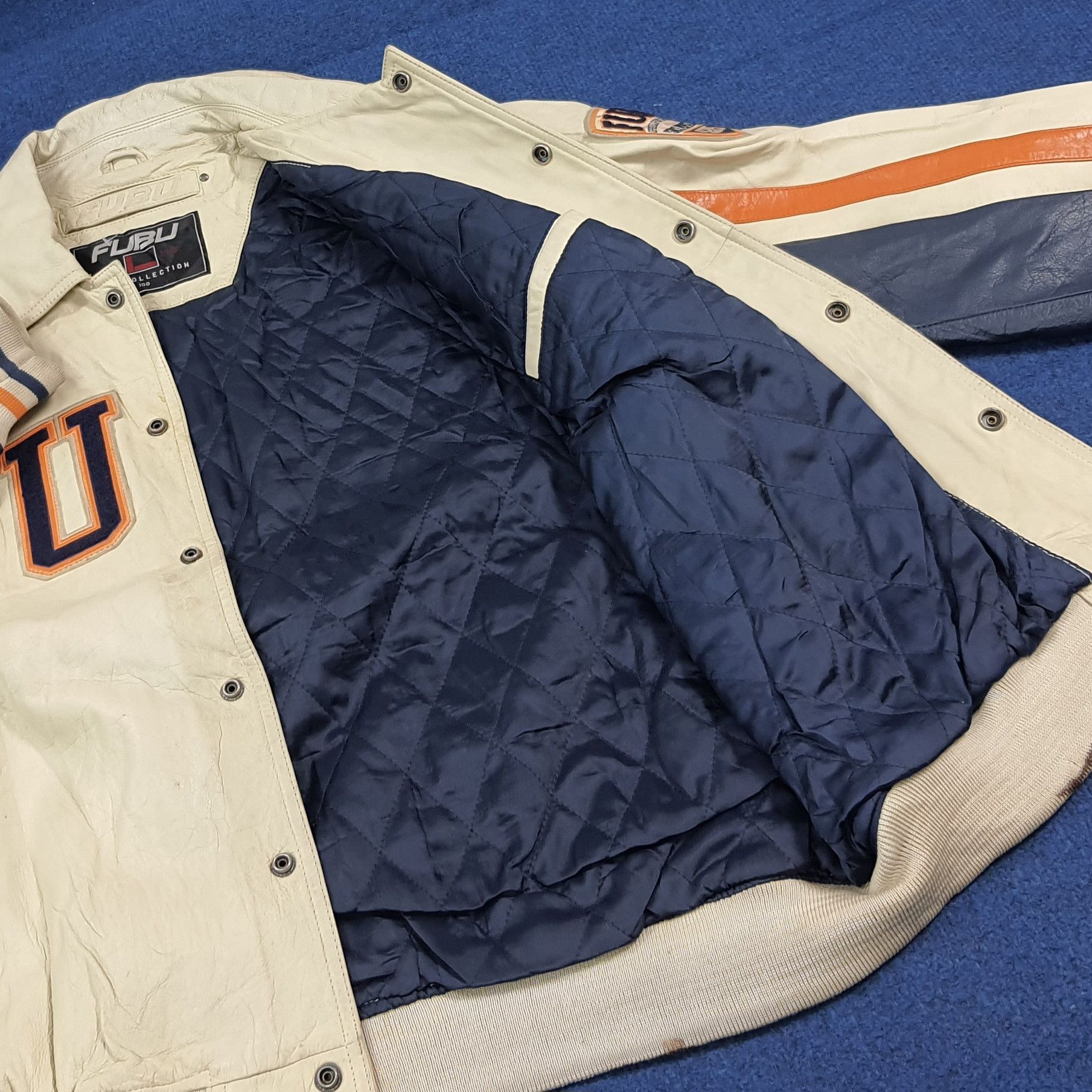 Fubu Vintage FUBU Full Leather Varsity Jacket 90s Hip Hop C286N4 Size US L / EU 52-54 / 3 - 11 Thumbnail