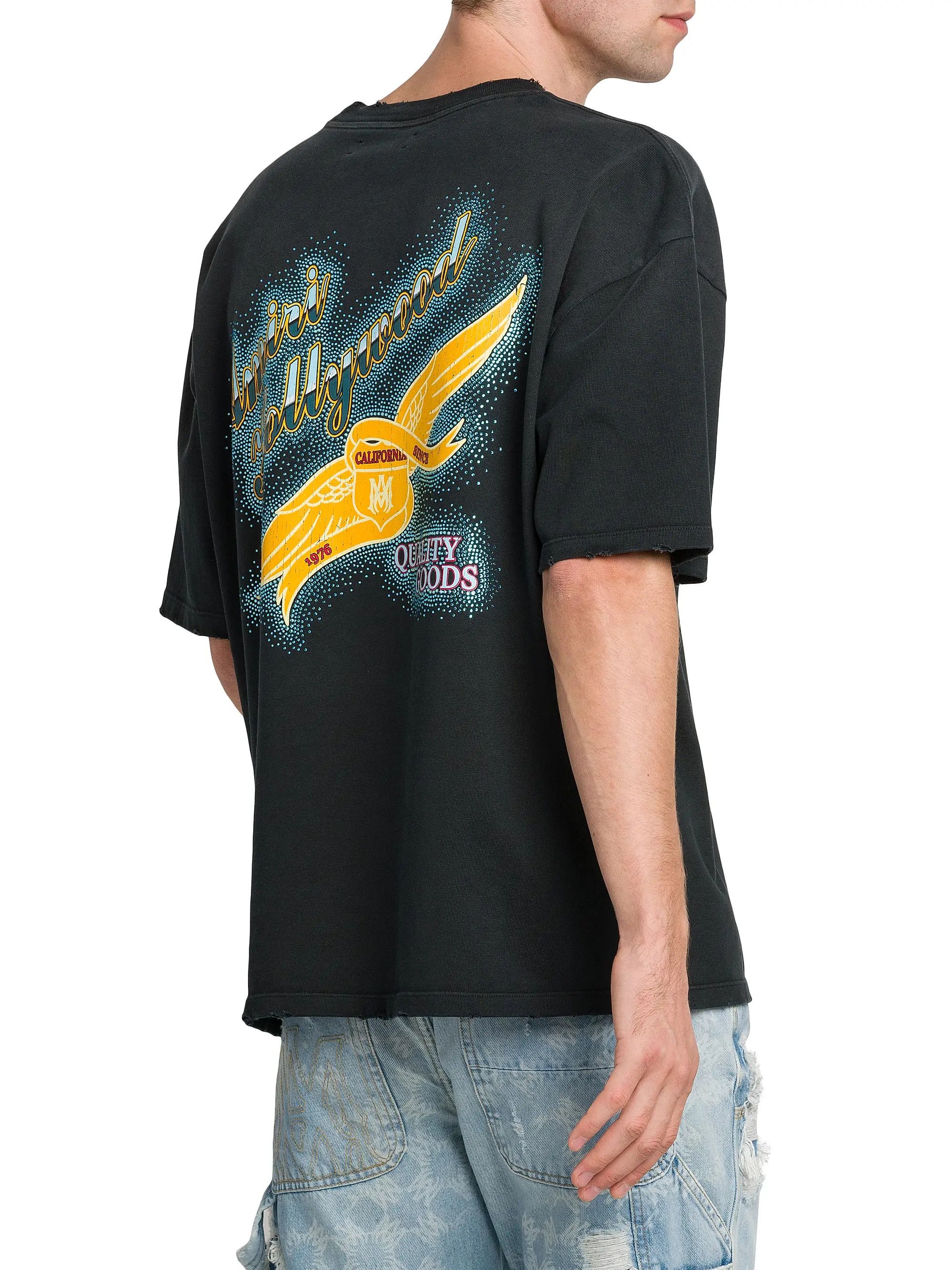 Amiri os11x1225 3 - Crystal Wings Embellished Crewneck T-Shirt Size US M / EU 48-50 / 2 - 5 Thumbnail