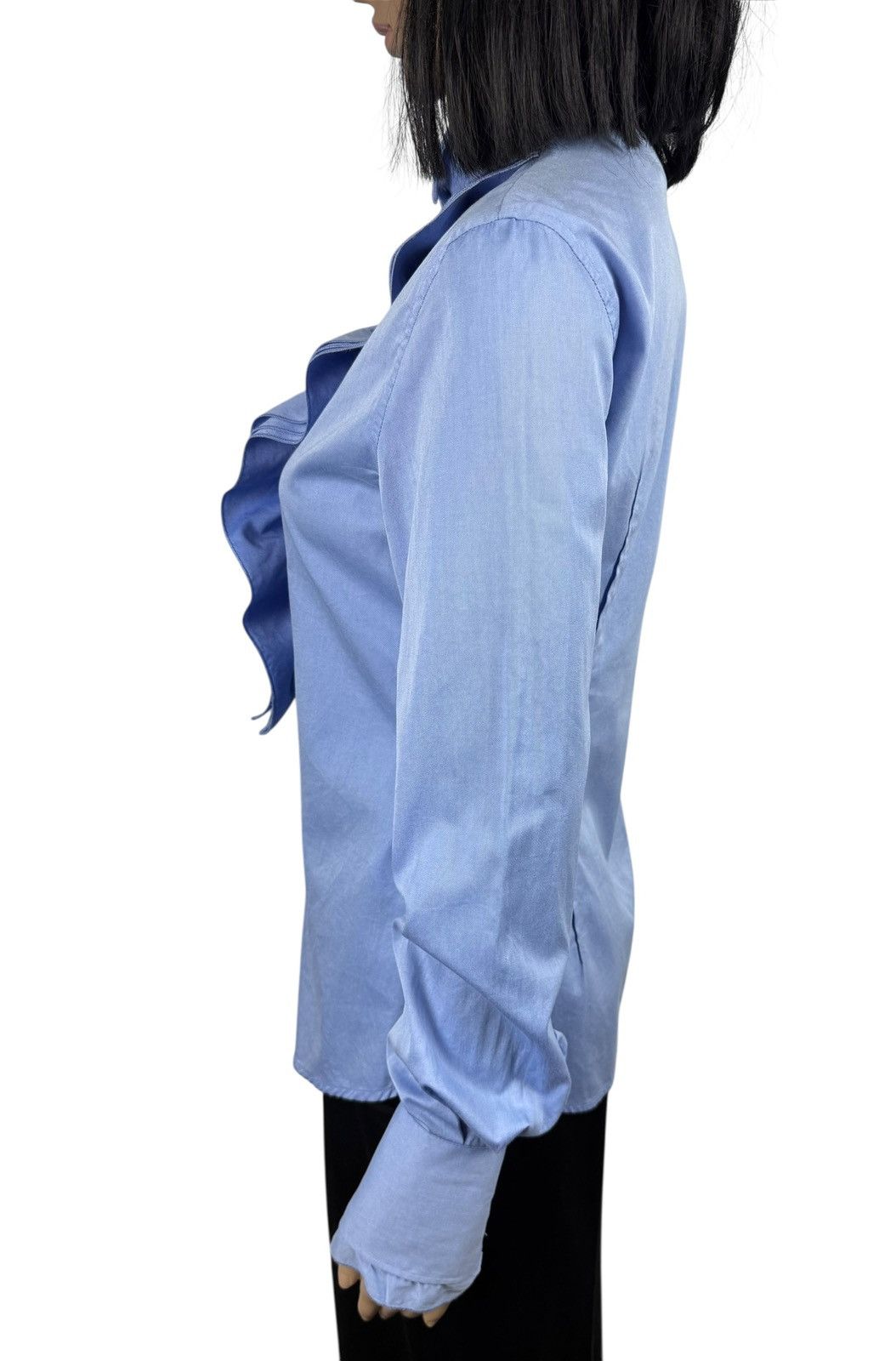 Dolce & Gabbana Dolce & Gabbana Blue Blouse Shirt Button Up Ruffled size 40 Size S / US 4 / IT 40 - 5 Thumbnail