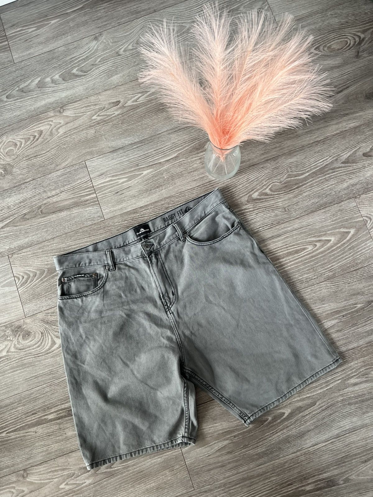 Quiksilver Archival Sk8 Quicksilver Opium Gray Baggy Jeans Shorts Size US 40 / EU 56 - 7 Thumbnail
