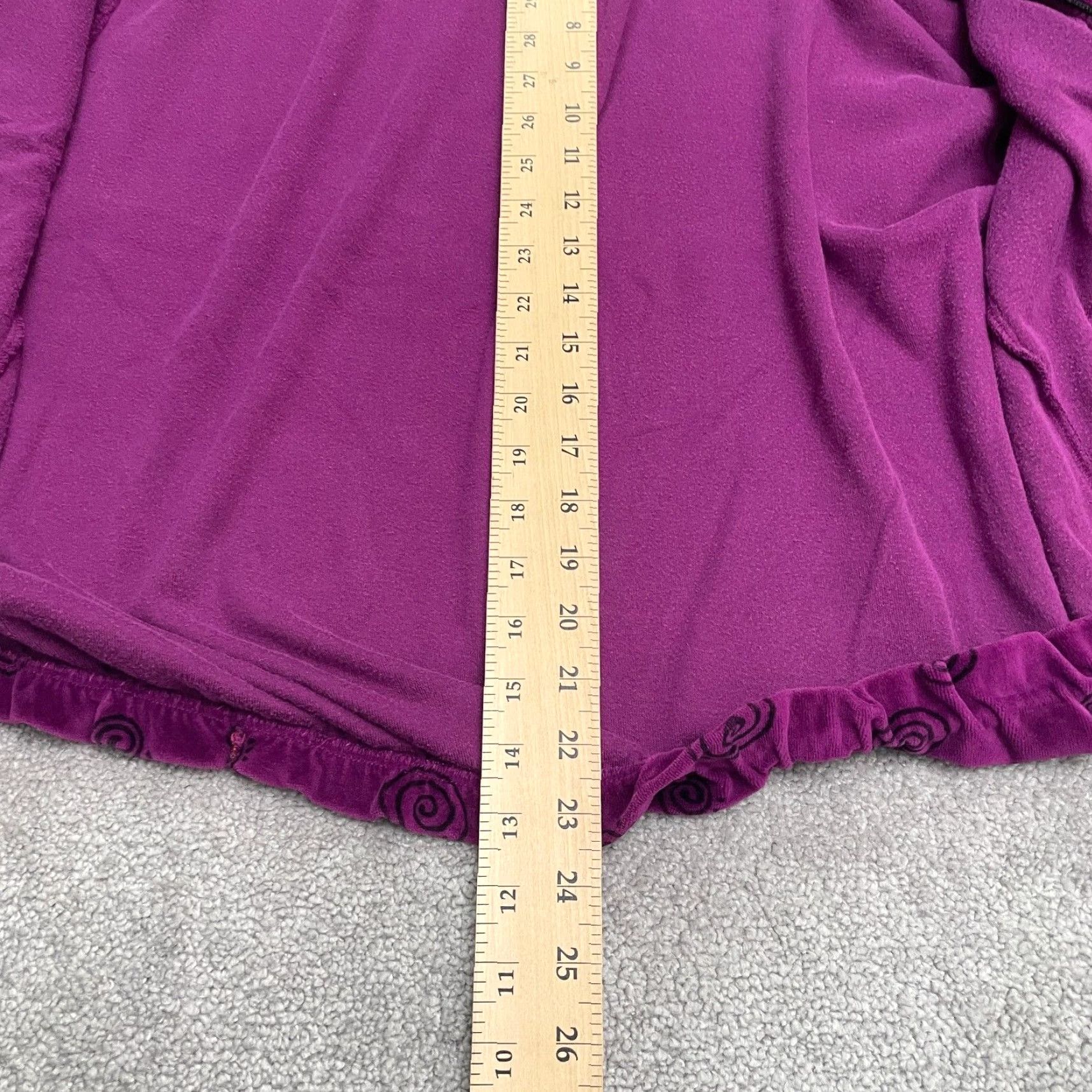 Vintage Unbranded Velousr Sweatshirt Jacket Full Zip Women XL Purple Polka Pocket Casual Size XL / US 12-14 / IT 48-50 - 6 Thumbnail