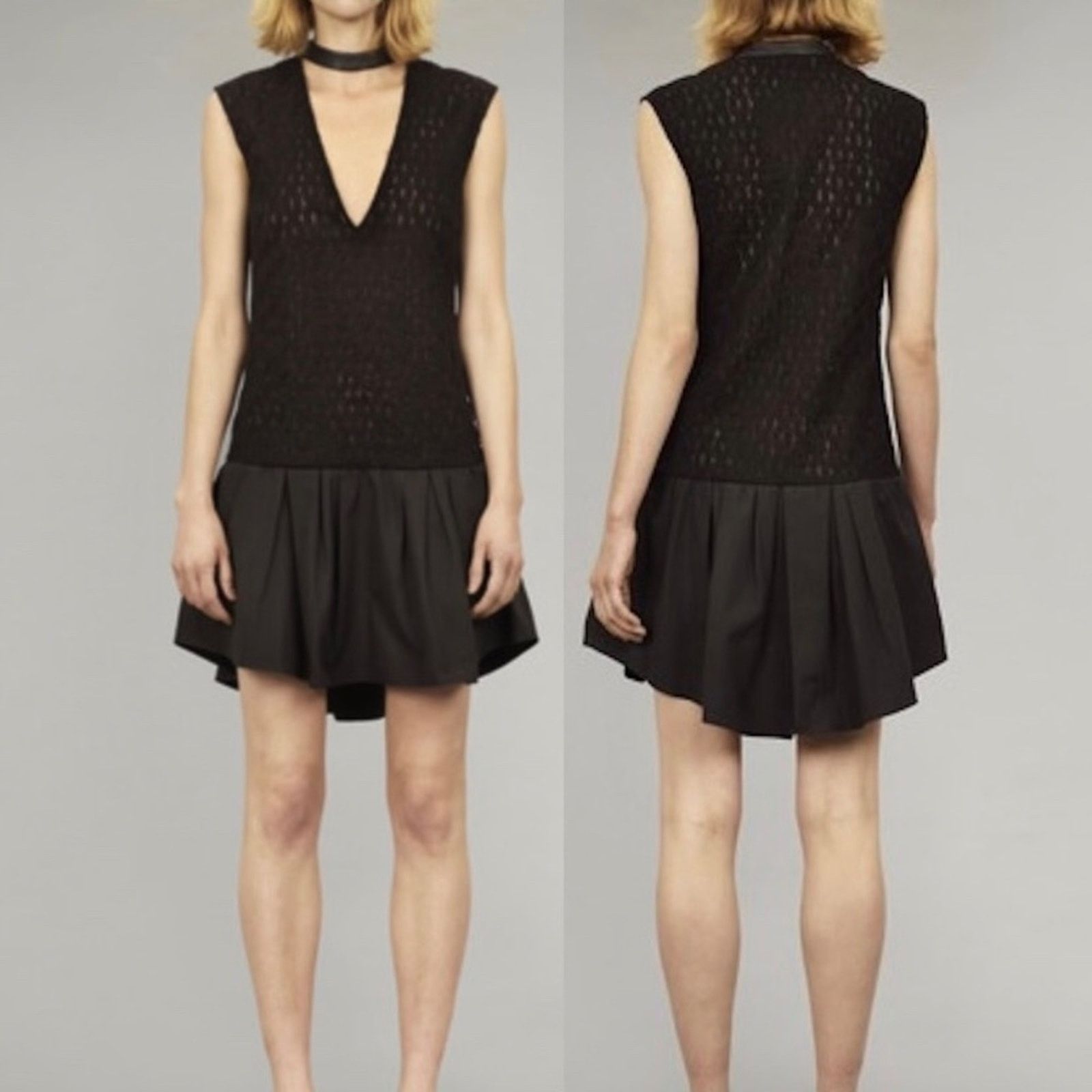 THAKOON NWT Thakoon Leather Collared Embroidered Cable Knit Dress Size S / US 4 / IT 40 - 13 Thumbnail