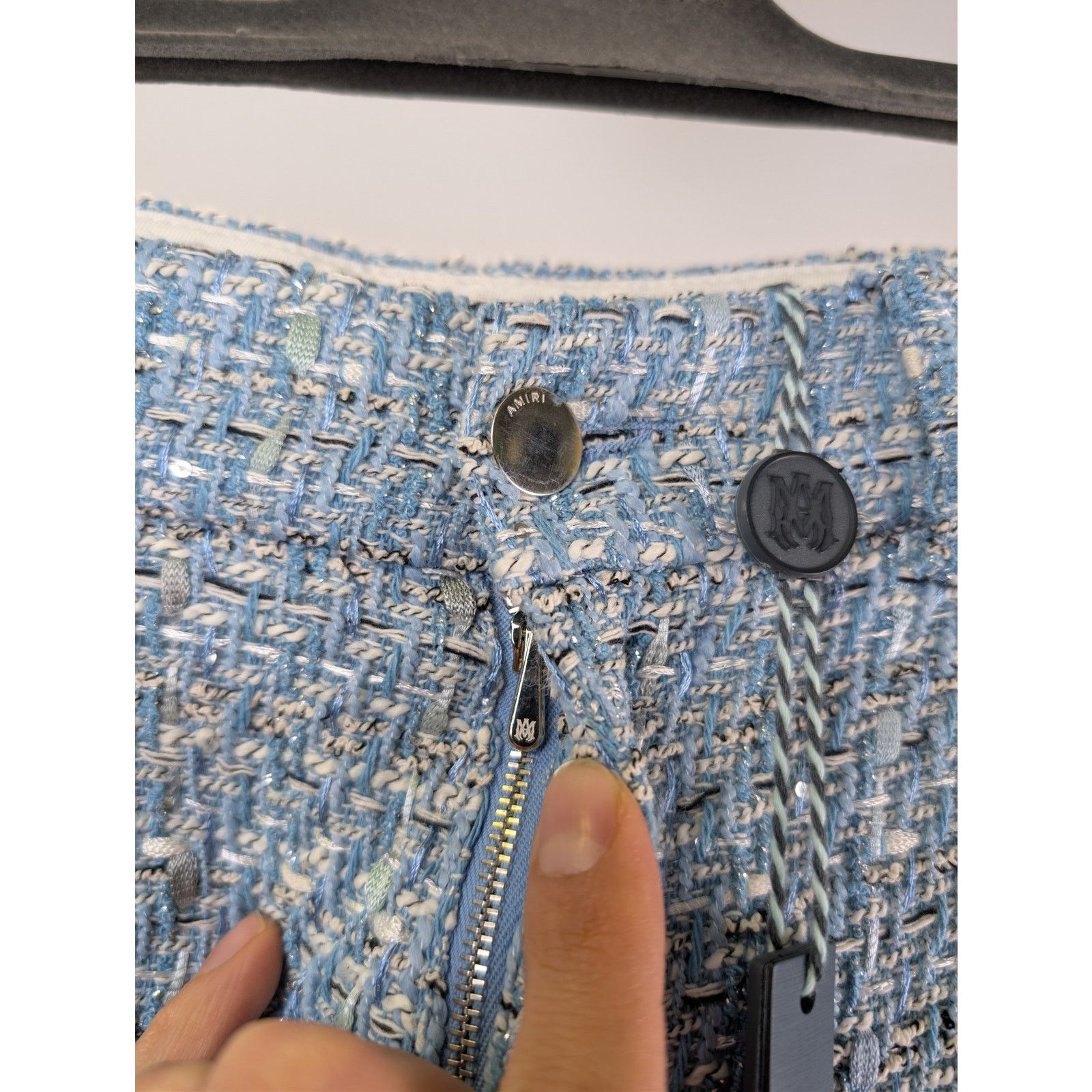 Amiri o1rshd1 Boucle Shorts Short in Ashley Blue Size US 34 / EU 50 - 7 Thumbnail