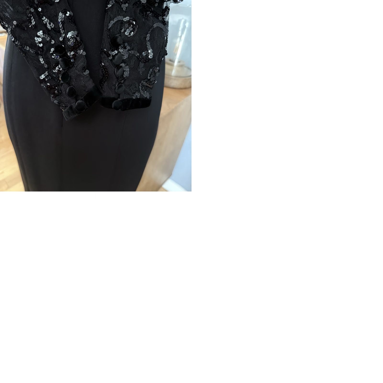 Escada VINTAGE Escada Couture Black Sequin Detail Cocktail Party Sheath Dress Sz 34 ,US 4 Size S / US 4 / IT 40 - 9 Thumbnail
