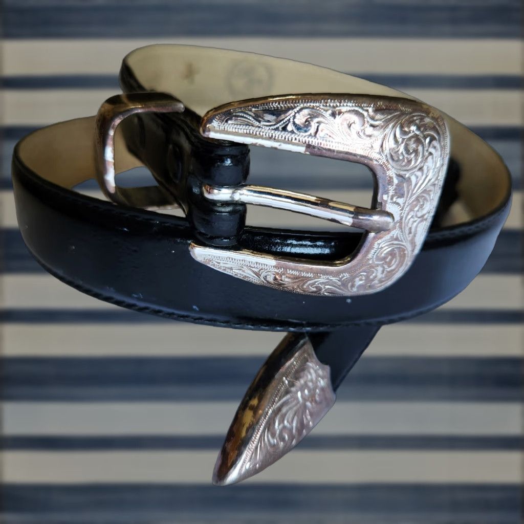 Silver Creek Classics Leather and Silver Vintage Belt Silver Creek 53905 Western belt main image 2